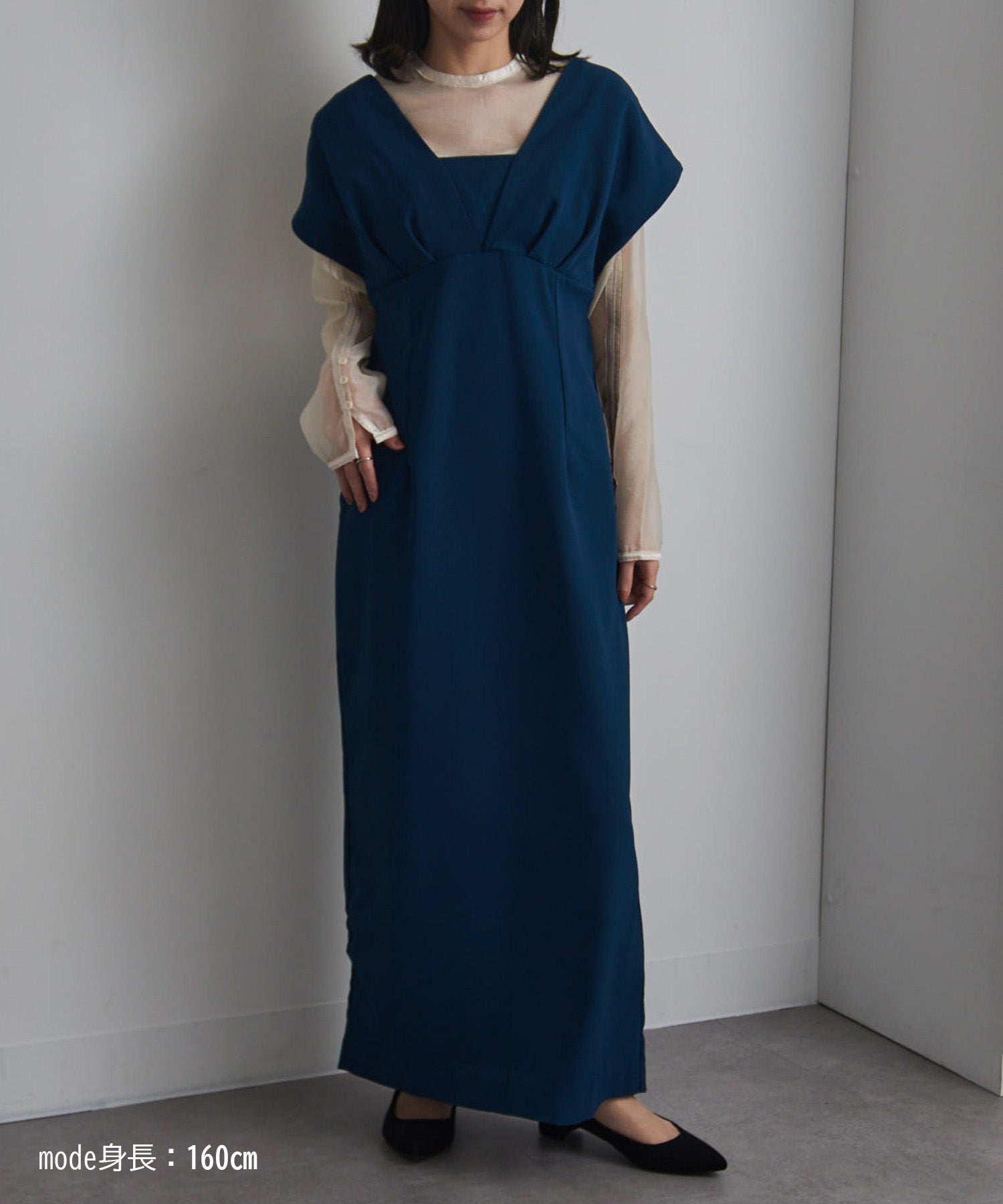 美妝微風 MAISON BREEZE reveur 透視上衣套裝V字型連衣裙 trc