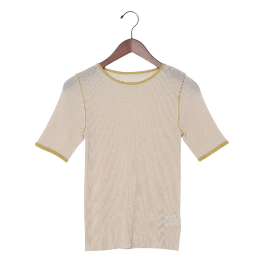 メゾンブリーズレヴール MAISON BREEZE reveur 麻タッチ 配色デザインクルーネックトップス DTK （アイボリー） アイボリー