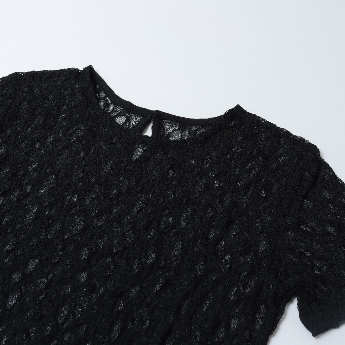 メゾンブリーズレヴール MAISON BREEZE reveur Flower lace T-shirt フラワーレースTシャツ （ブラック） ブラック