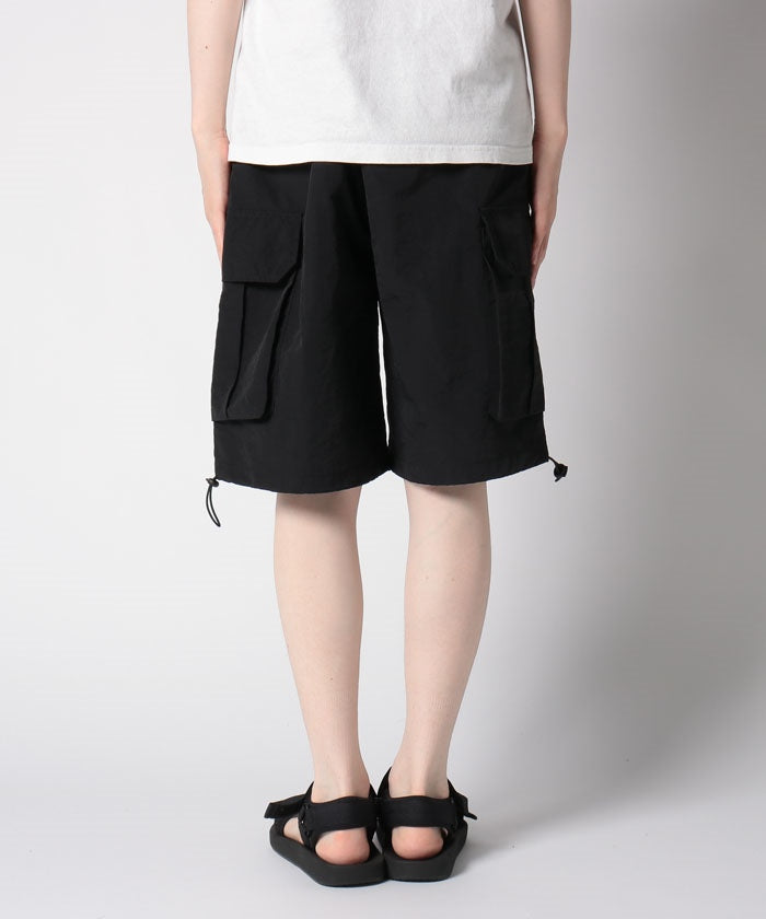 メゾンクラブ MAISON CLUB  ワイドカーゴパンツ ハーフパンツ ショートパンツ 半パン ミリタリー （BLK） BLK