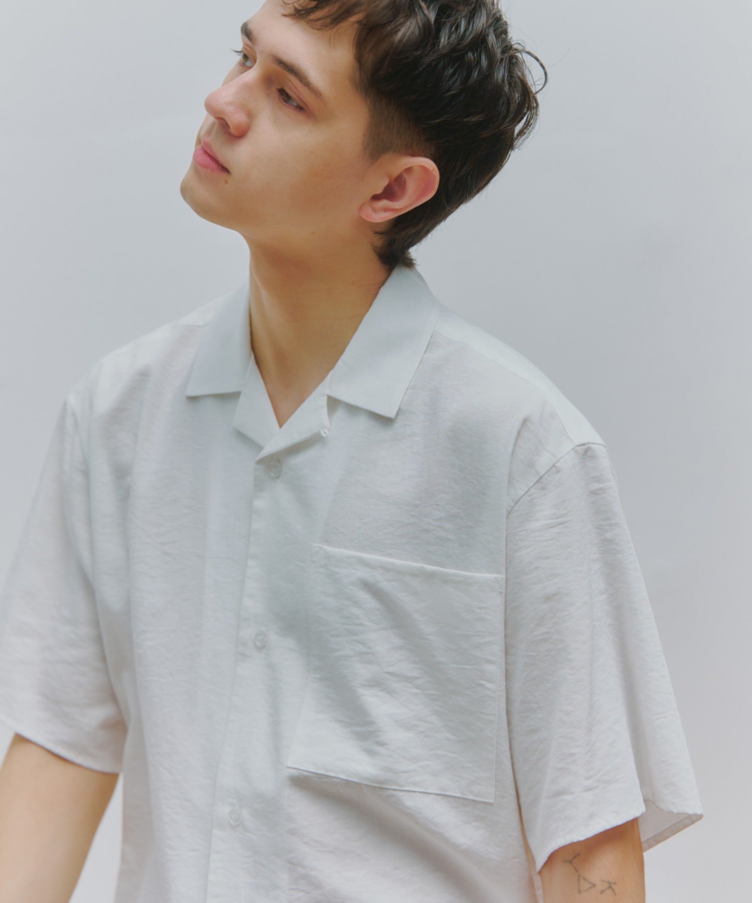 メゾンクラブ MAISON CLUB Open Collar Half Sleeve Shirt / 開襟ハーフスリーブシャツ （ホワイト） ホワイト