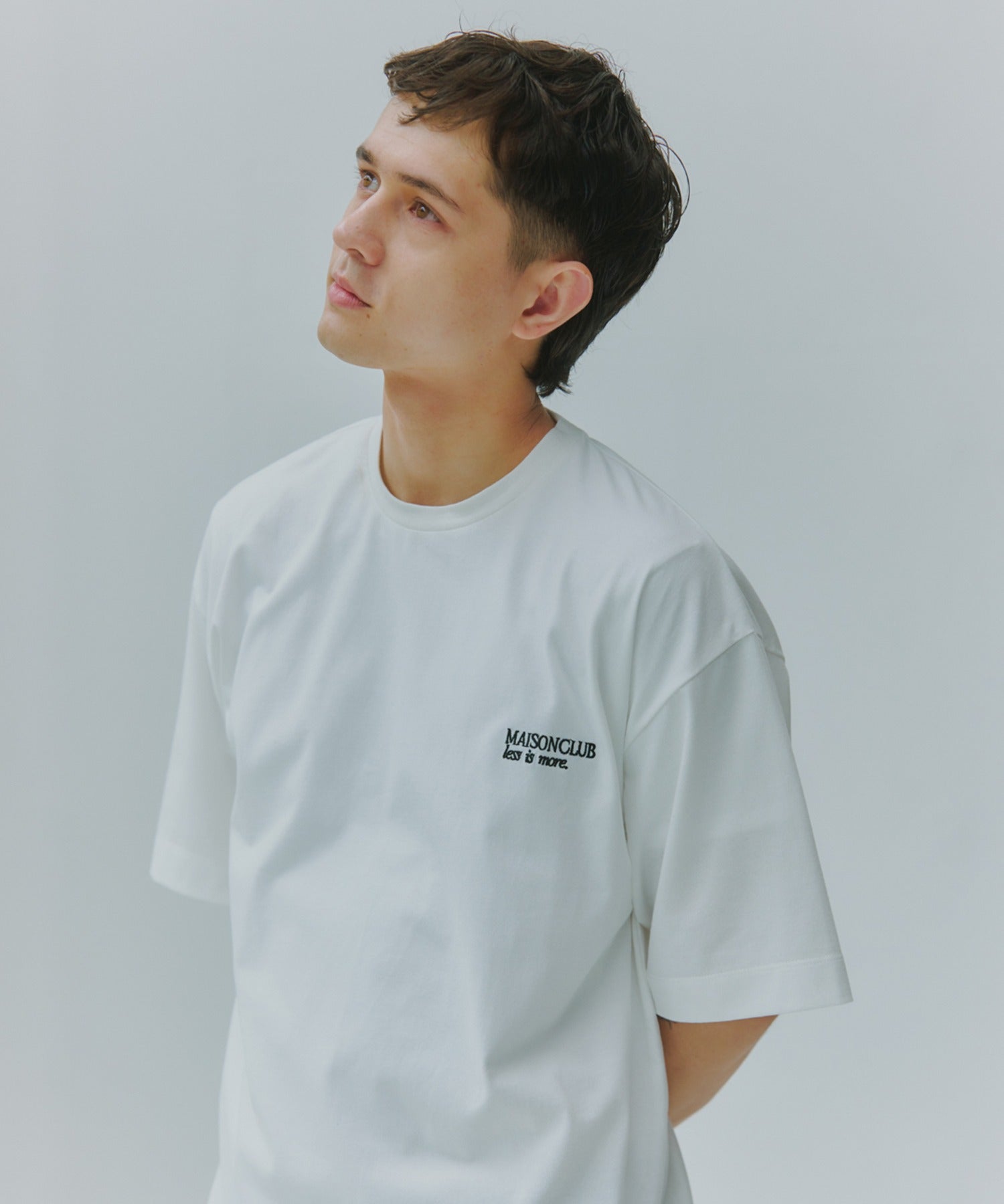 メゾンクラブ MAISON CLUB One Point Embroidery Tee / ワンポイント刺繍Tシャツ （ホワイト） ホワイト