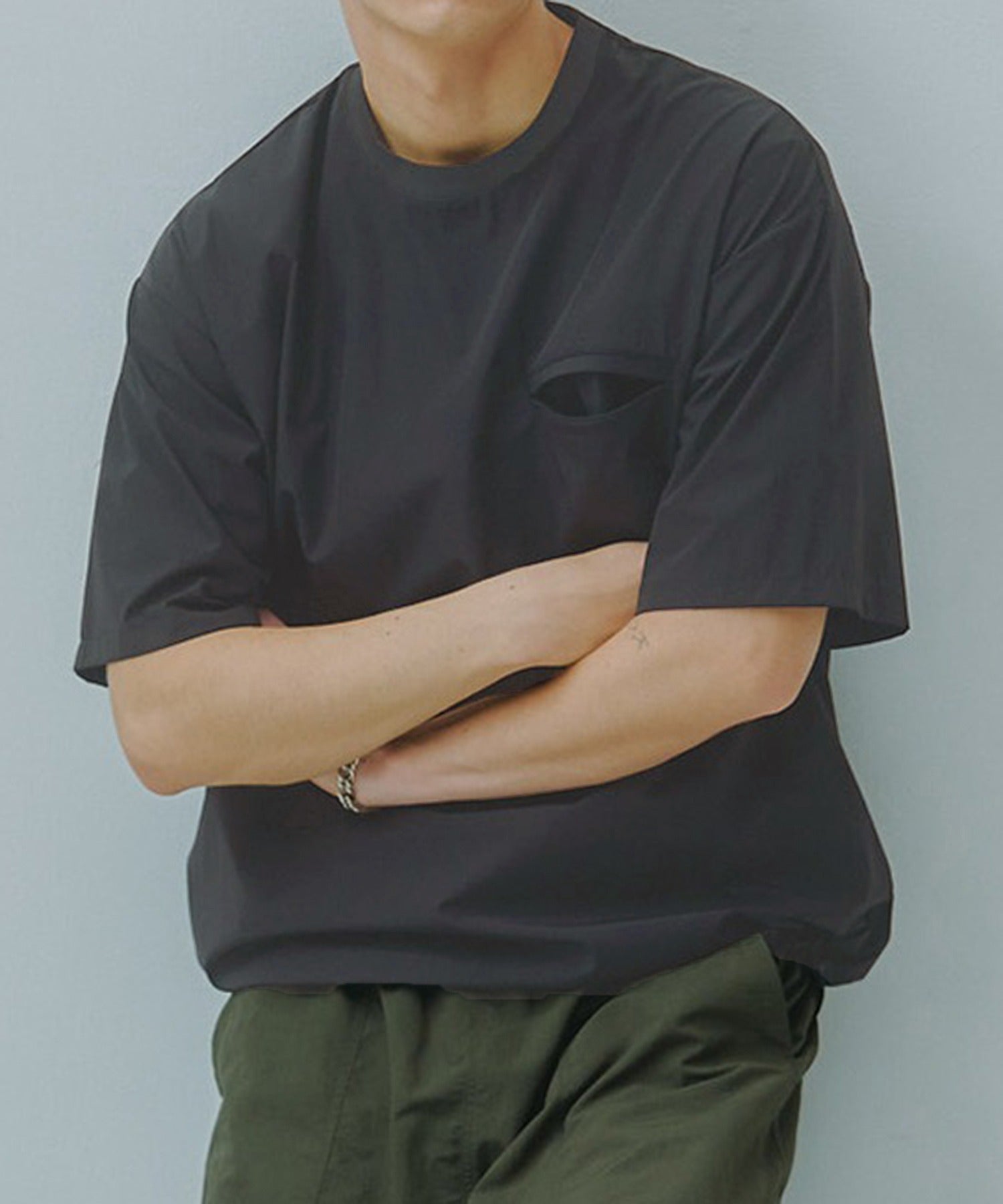 メゾンクラブ MAISON CLUB Tech Drawstring Tee / テックドロストTシャツ （グレー） グレー