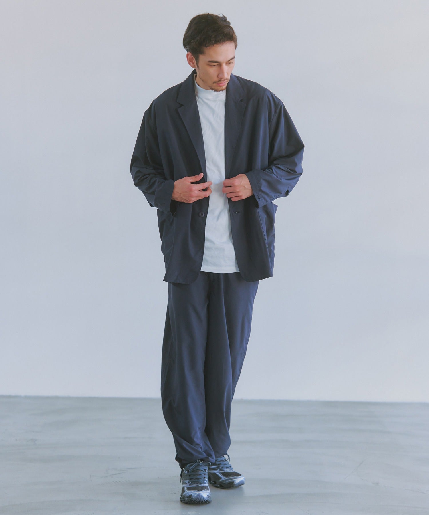 メゾンクラブ MAISON CLUB SUPER LIGHT TECH TRAVEL 2B JACKET / 超軽量リップストップ素材 （ネイビー） ネイビー