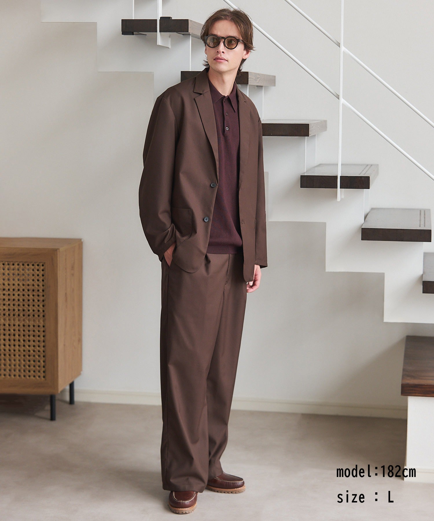 メゾンクラブ MAISON CLUB Everyday Twill Wide Tuck Pants / エブリデイツイルワイドタックパンツ （ブラウン） ブラウン