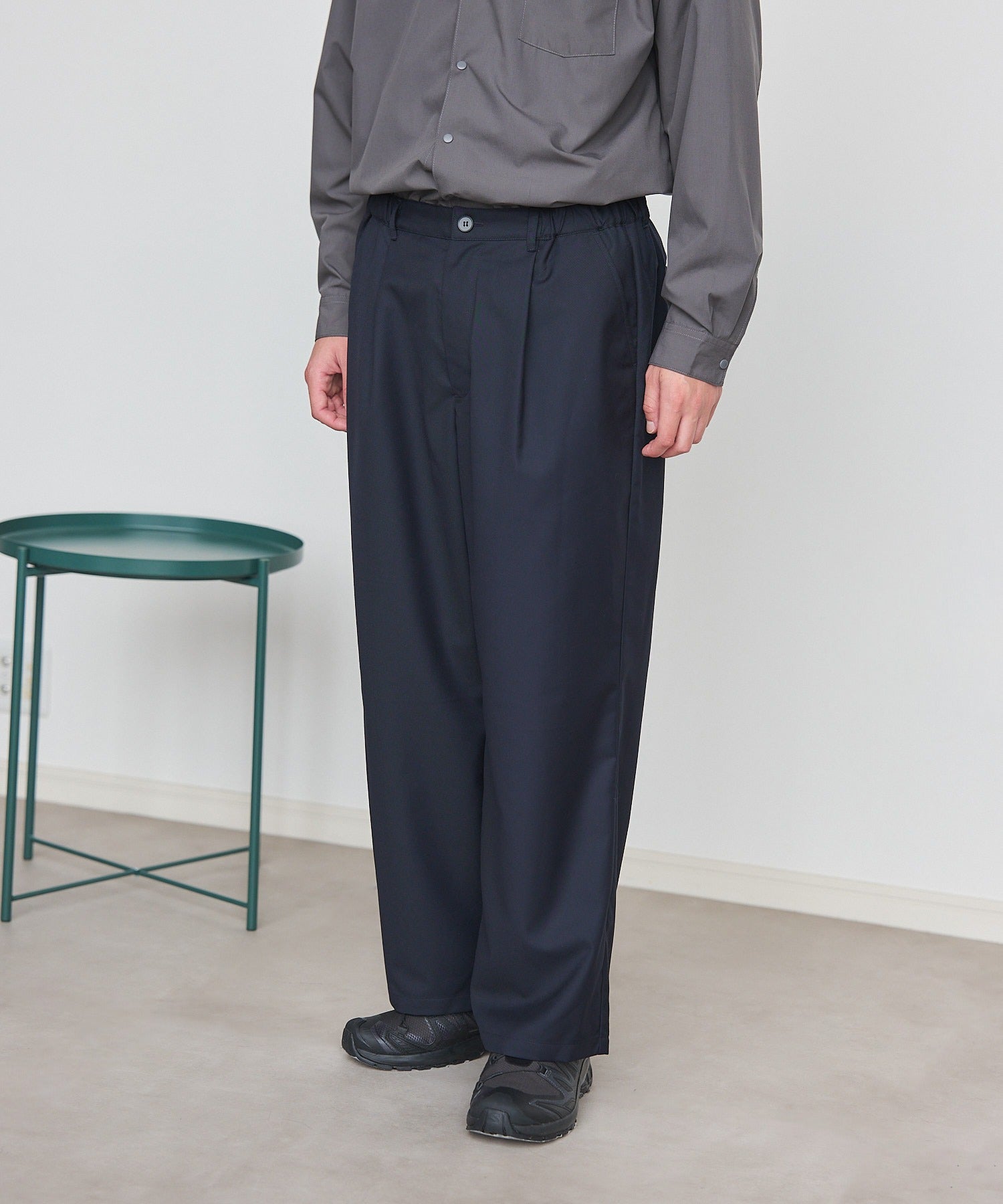 メゾンクラブ MAISON CLUB Everyday Twill Wide Tuck Pants / エブリデイツイルワイドタックパンツ （ブラック） ブラック