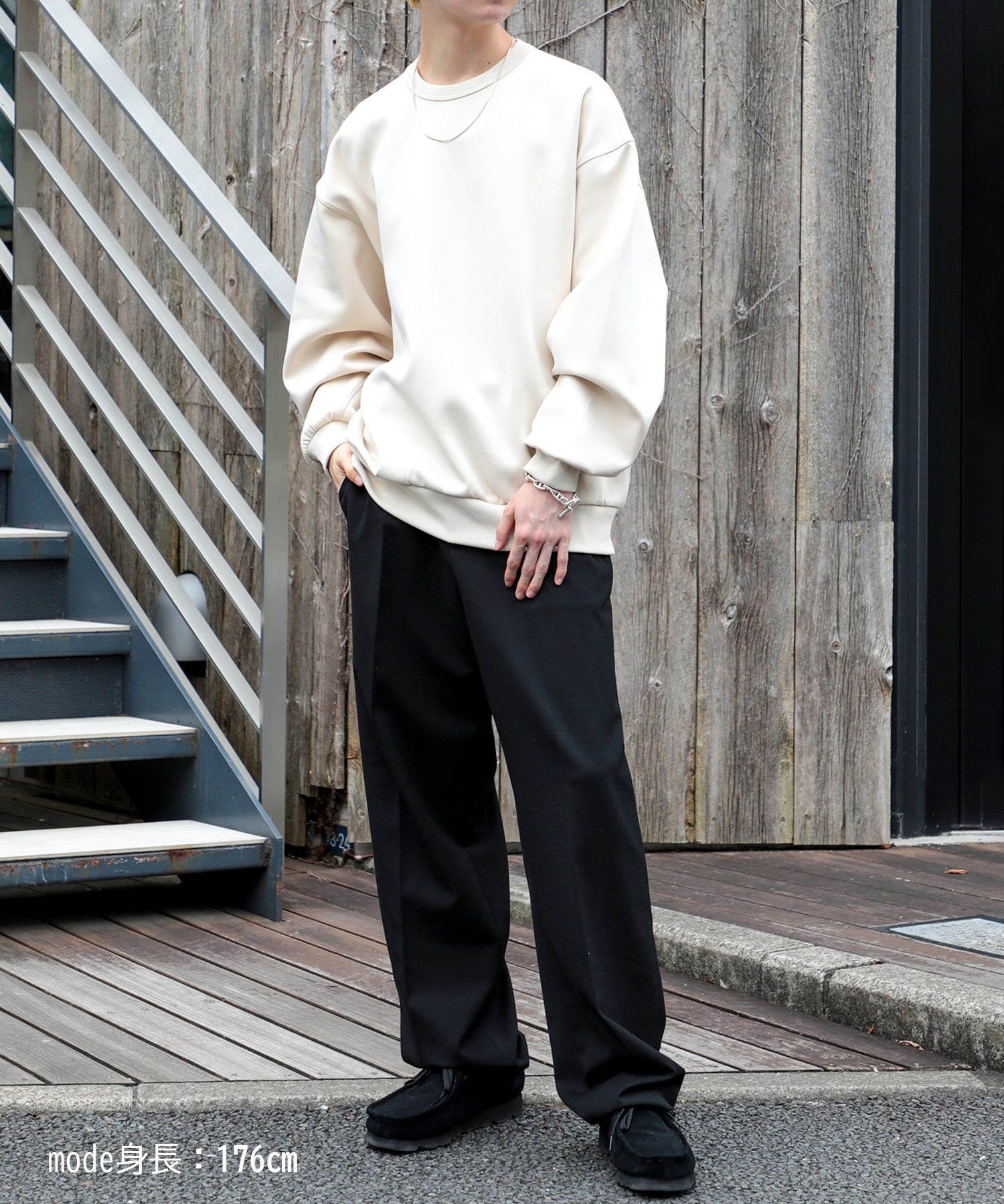【SETUP7】ESSENTIALS Super smooth cardboard sweater ダンボールスウェット トレーナー スウェット 長袖 （ブラック） ブラック
