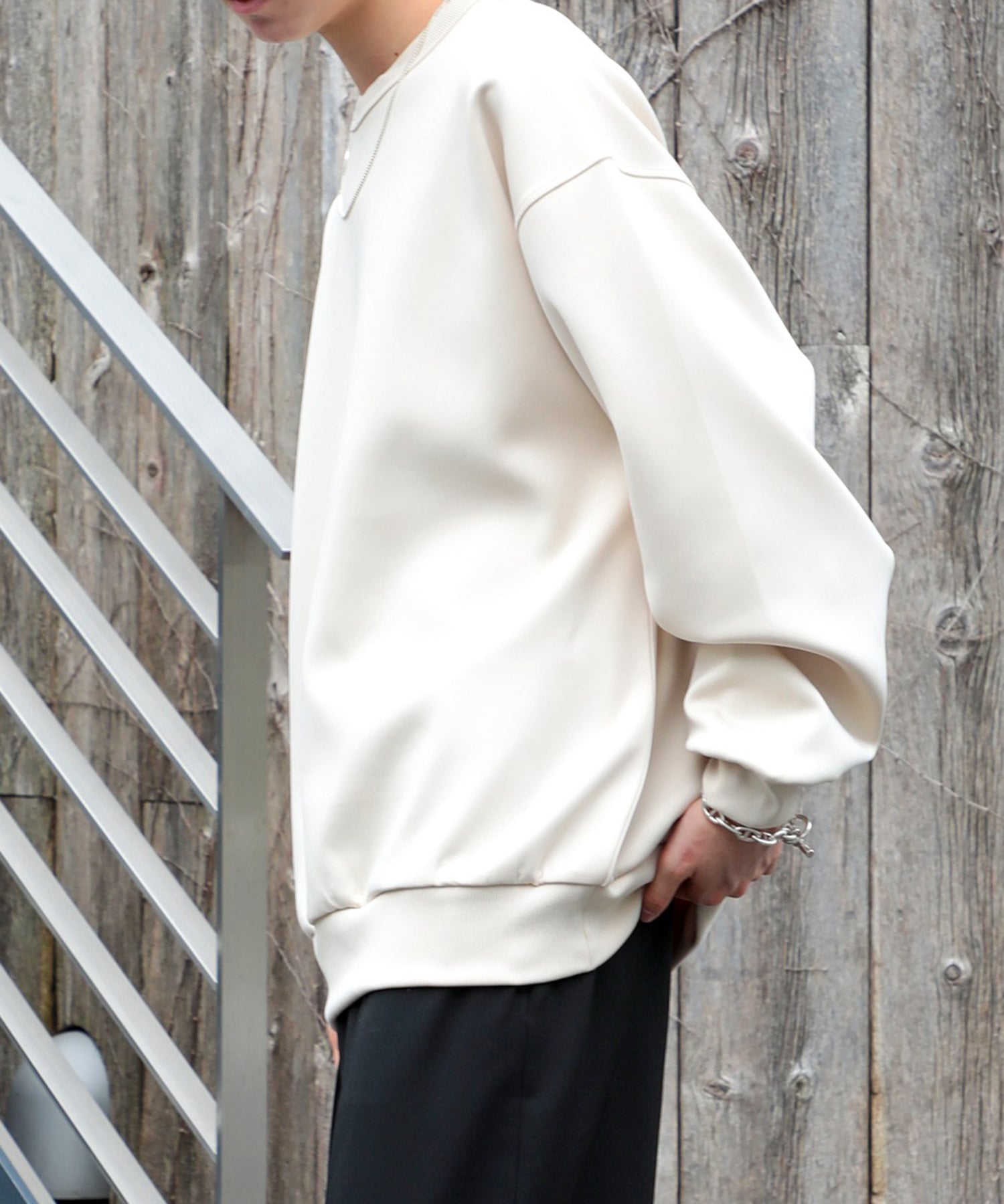 【SETUP7】ESSENTIALS Super smooth cardboard sweater ダンボールスウェット トレーナー スウェット 長袖 （ブラック） ブラック