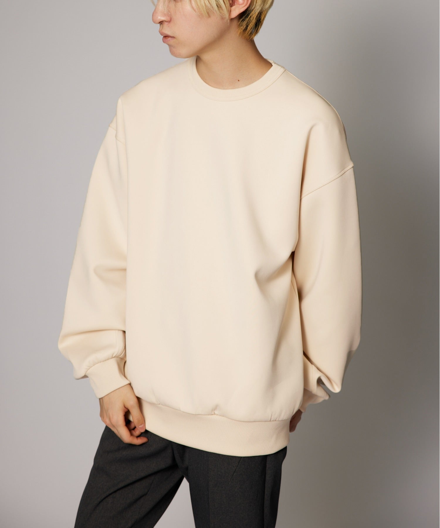 【SETUP7】ESSENTIALS Super smooth cardboard sweater ダンボールスウェット トレーナー スウェット 長袖 （ブラック） ブラック