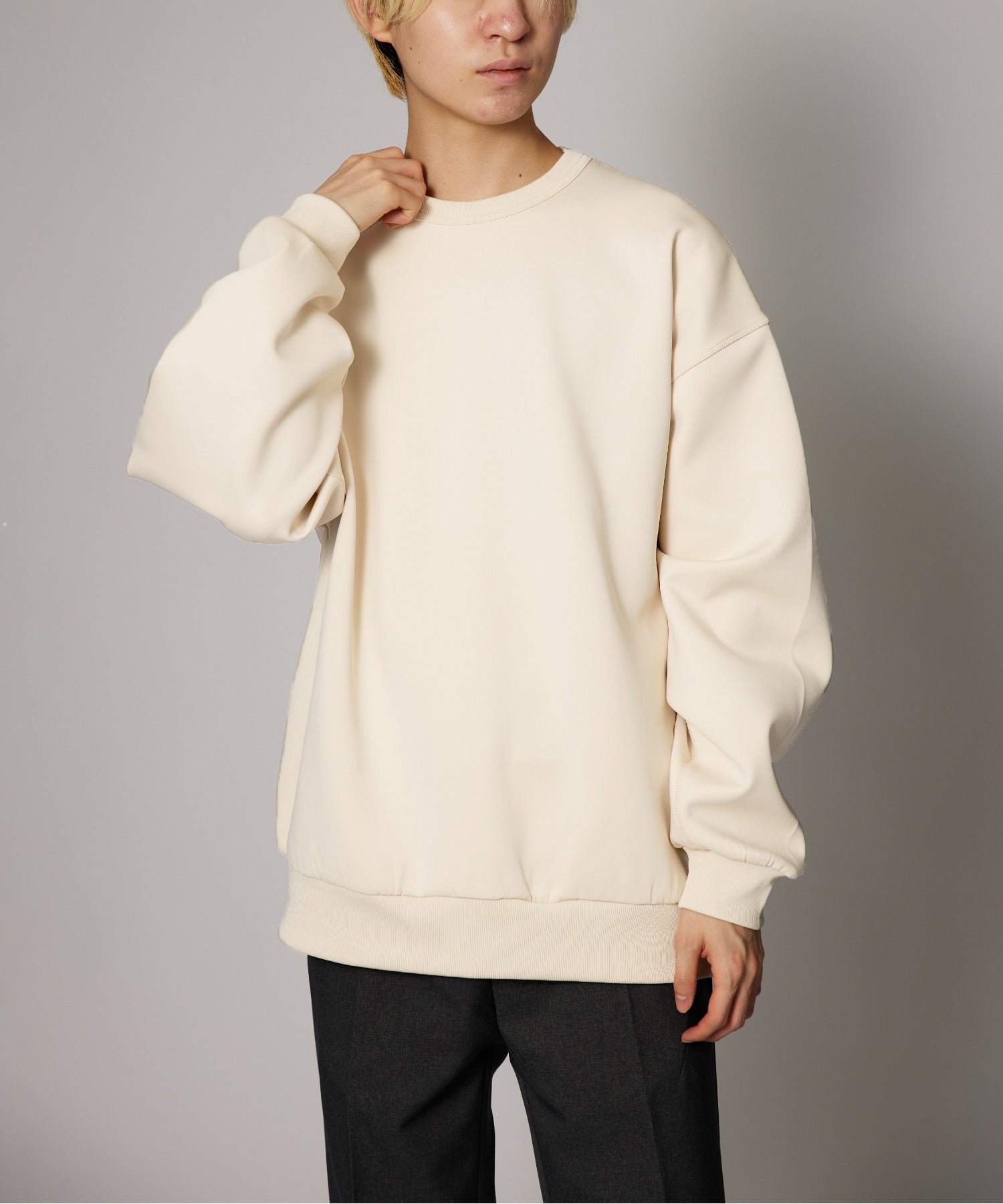 【SETUP7】ESSENTIALS Super smooth cardboard sweater ダンボールスウェット トレーナー スウェット 長袖 （ブラック） ブラック