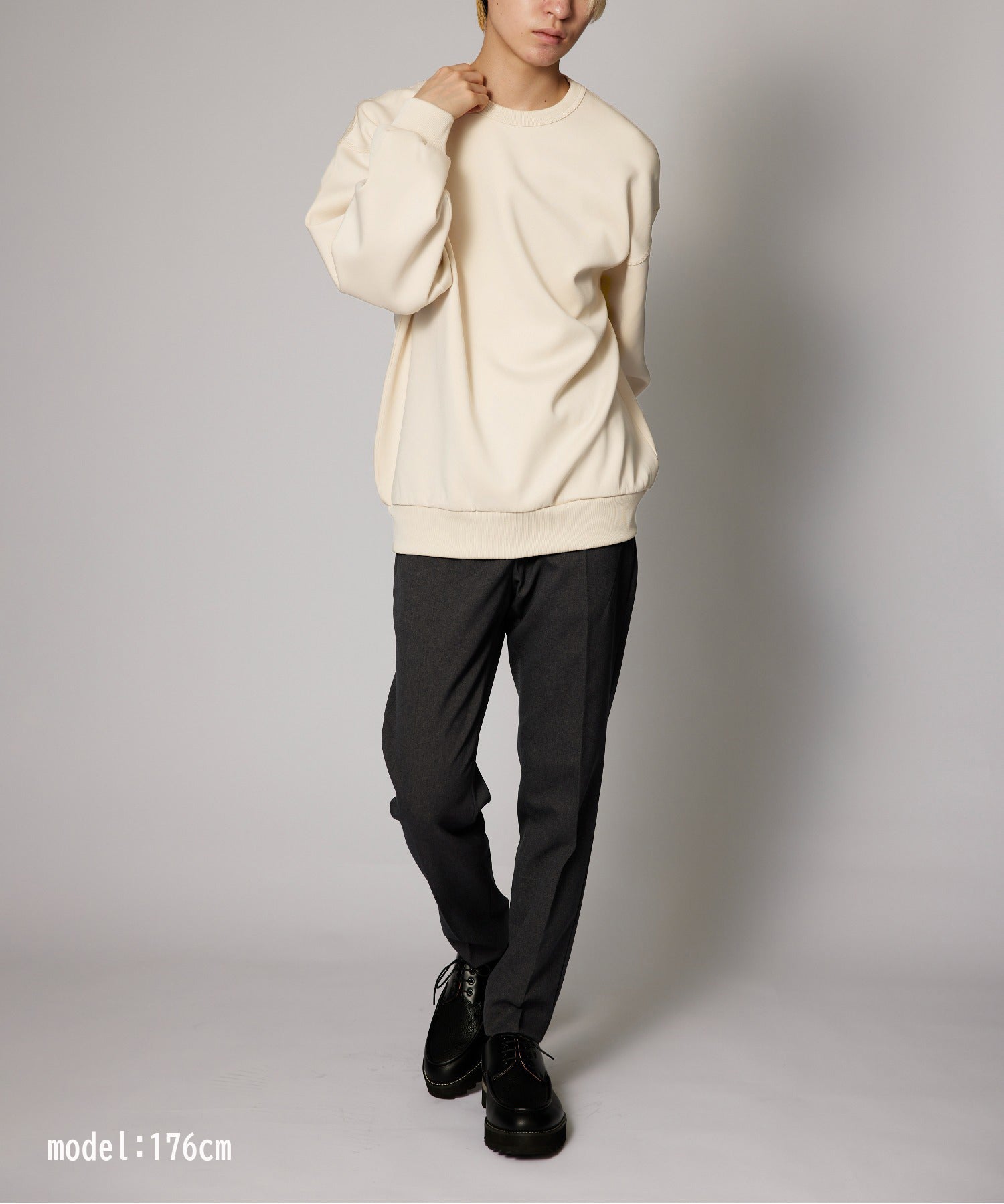 【SETUP7】ESSENTIALS Super smooth cardboard sweater ダンボールスウェット トレーナー スウェット 長袖 （ブラック） ブラック