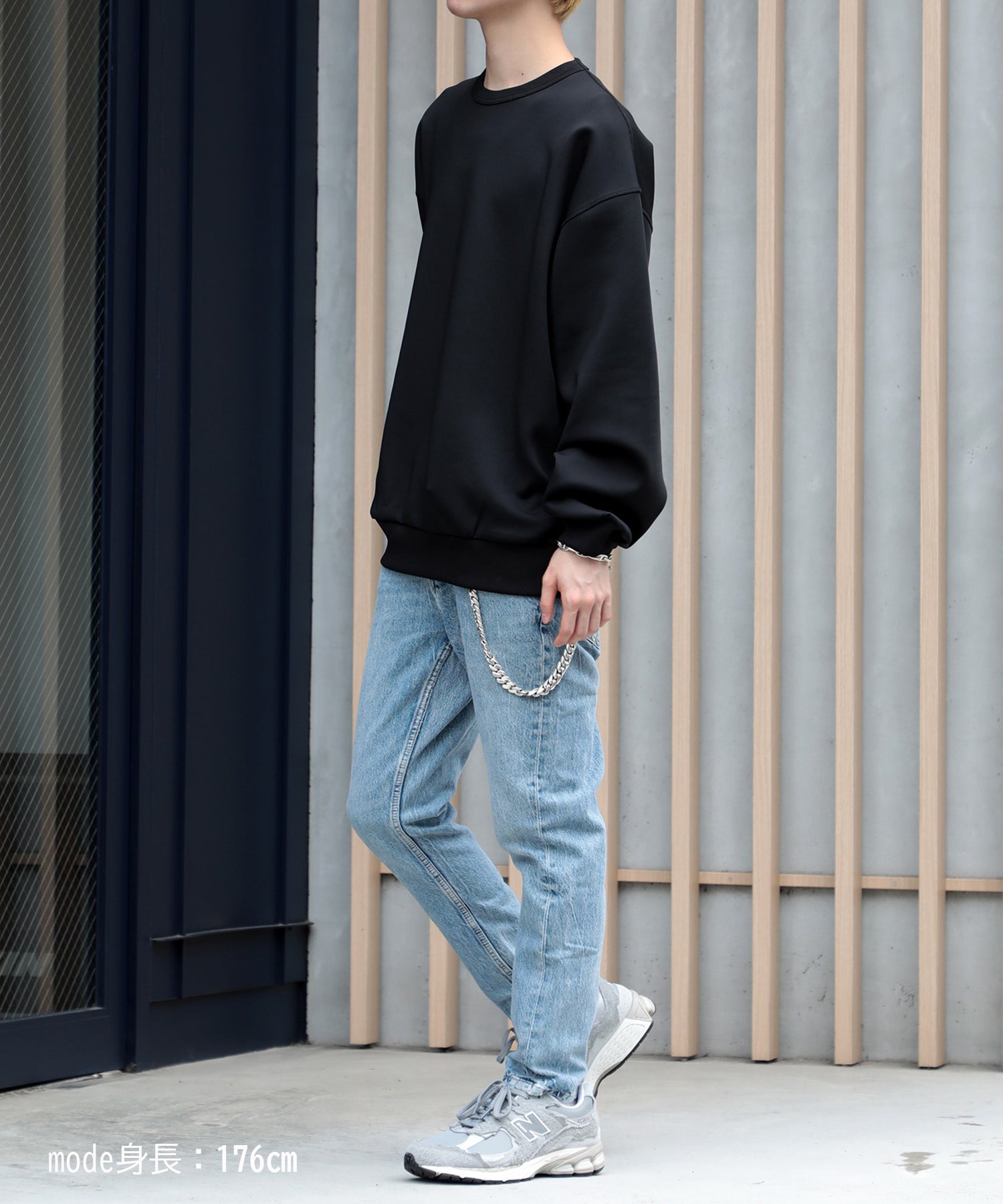 【SETUP7】ESSENTIALS Super smooth cardboard sweater ダンボールスウェット トレーナー スウェット 長袖 （ブラック） ブラック