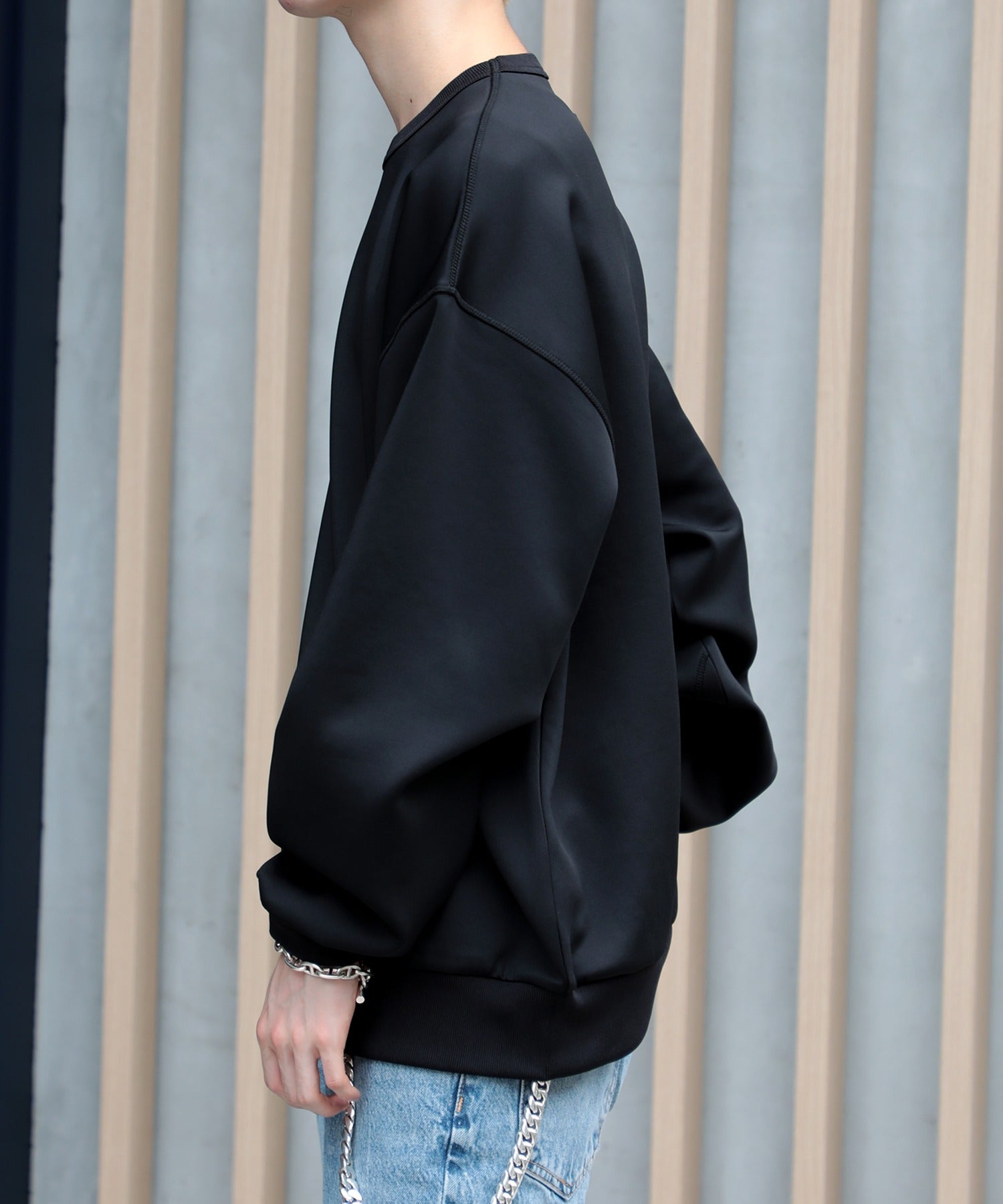 【SETUP7】ESSENTIALS Super smooth cardboard sweater ダンボールスウェット トレーナー スウェット 長袖 （ブラック） ブラック