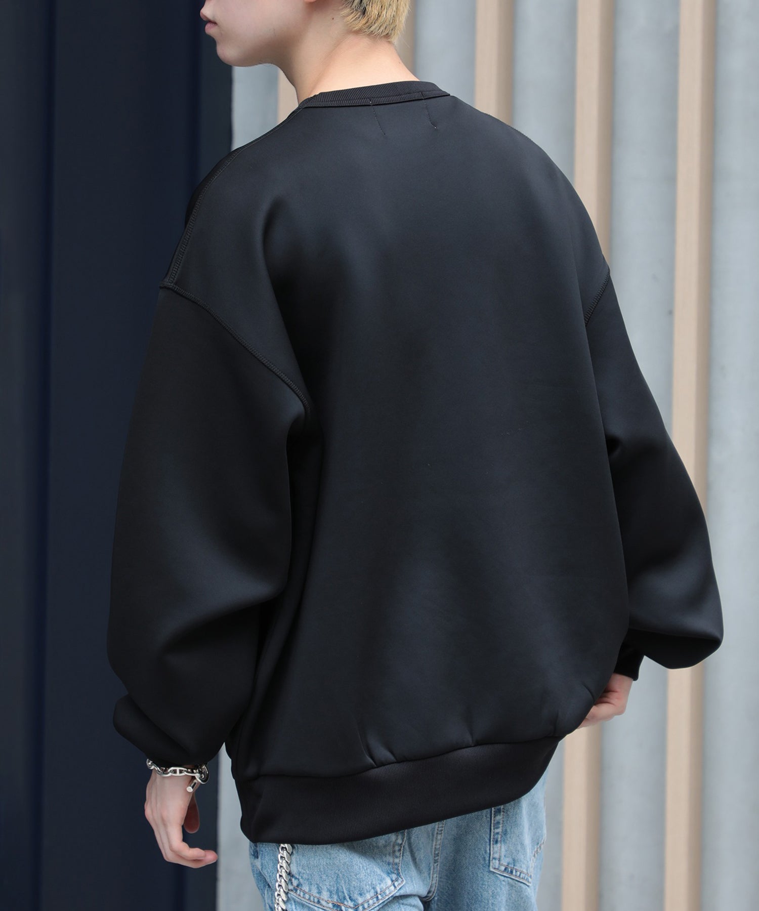 【SETUP7】ESSENTIALS Super smooth cardboard sweater ダンボールスウェット トレーナー スウェット 長袖 （ブラック） ブラック