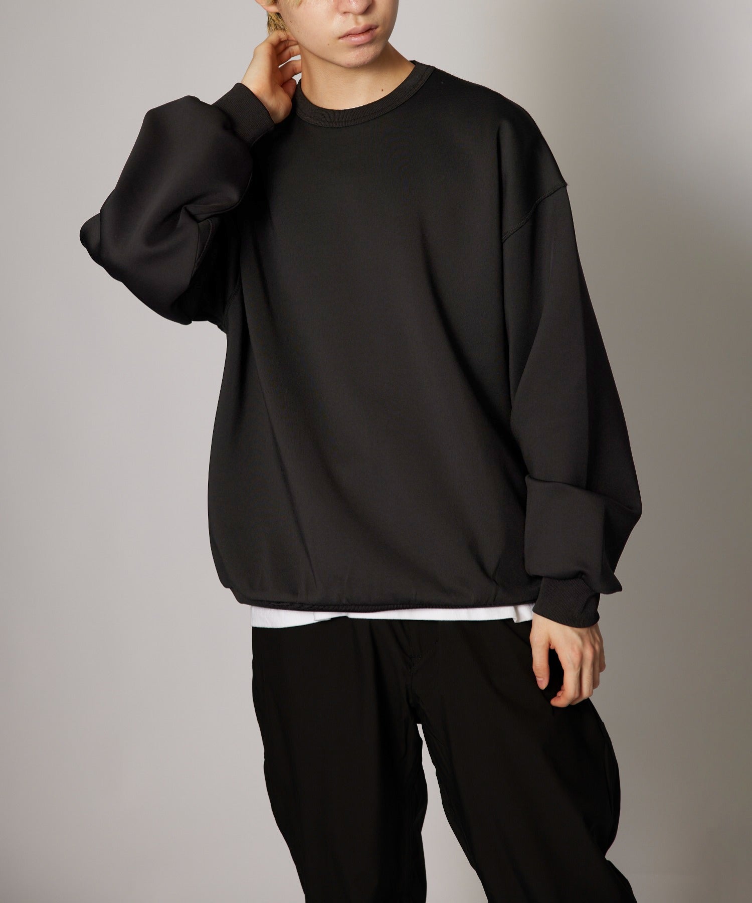 【SETUP7】ESSENTIALS Super smooth cardboard sweater ダンボールスウェット トレーナー スウェット 長袖 （ブラック） ブラック