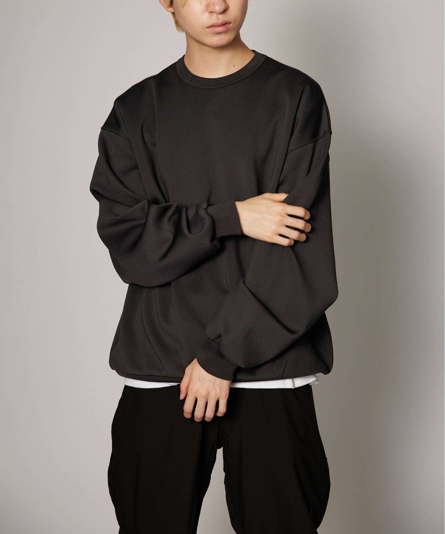 【SETUP7】ESSENTIALS Super smooth cardboard sweater ダンボールスウェット トレーナー スウェット 長袖 （ブラック） ブラック
