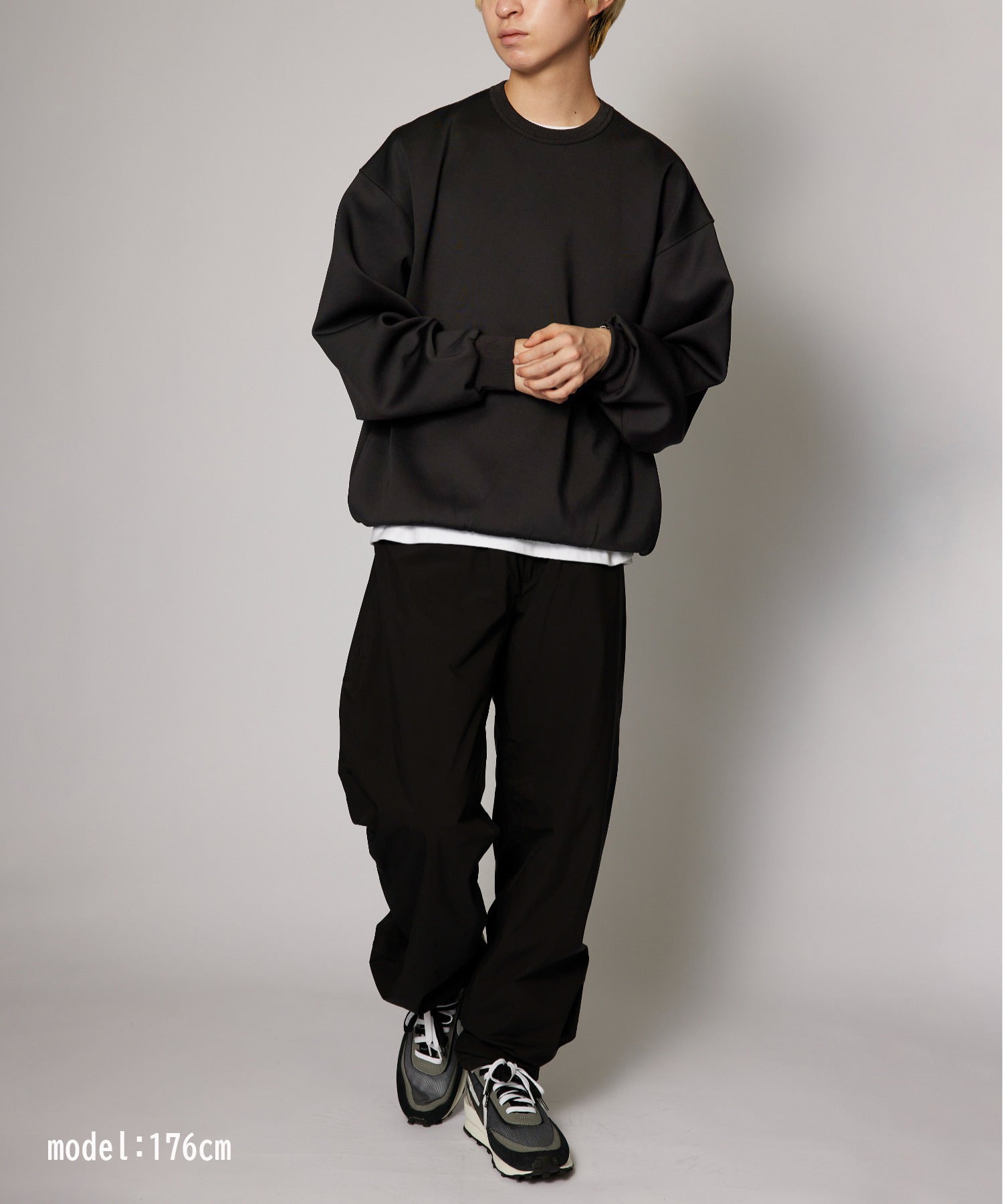 【SETUP7】ESSENTIALS Super smooth cardboard sweater ダンボールスウェット トレーナー スウェット 長袖 （ブラック） ブラック
