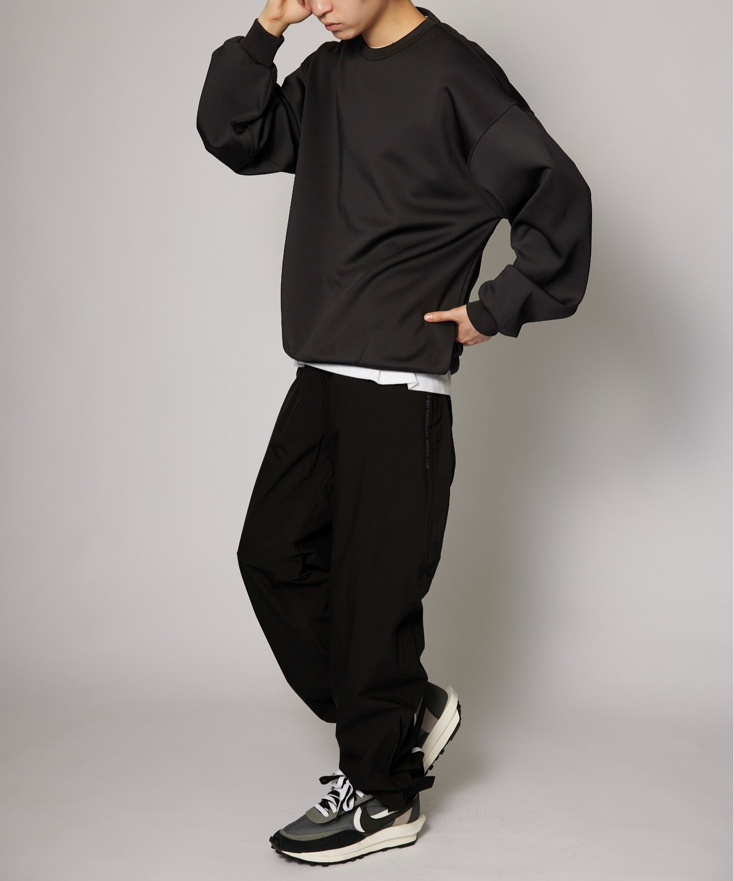 【SETUP7】ESSENTIALS Super smooth cardboard sweater ダンボールスウェット トレーナー スウェット 長袖 （ブラック） ブラック
