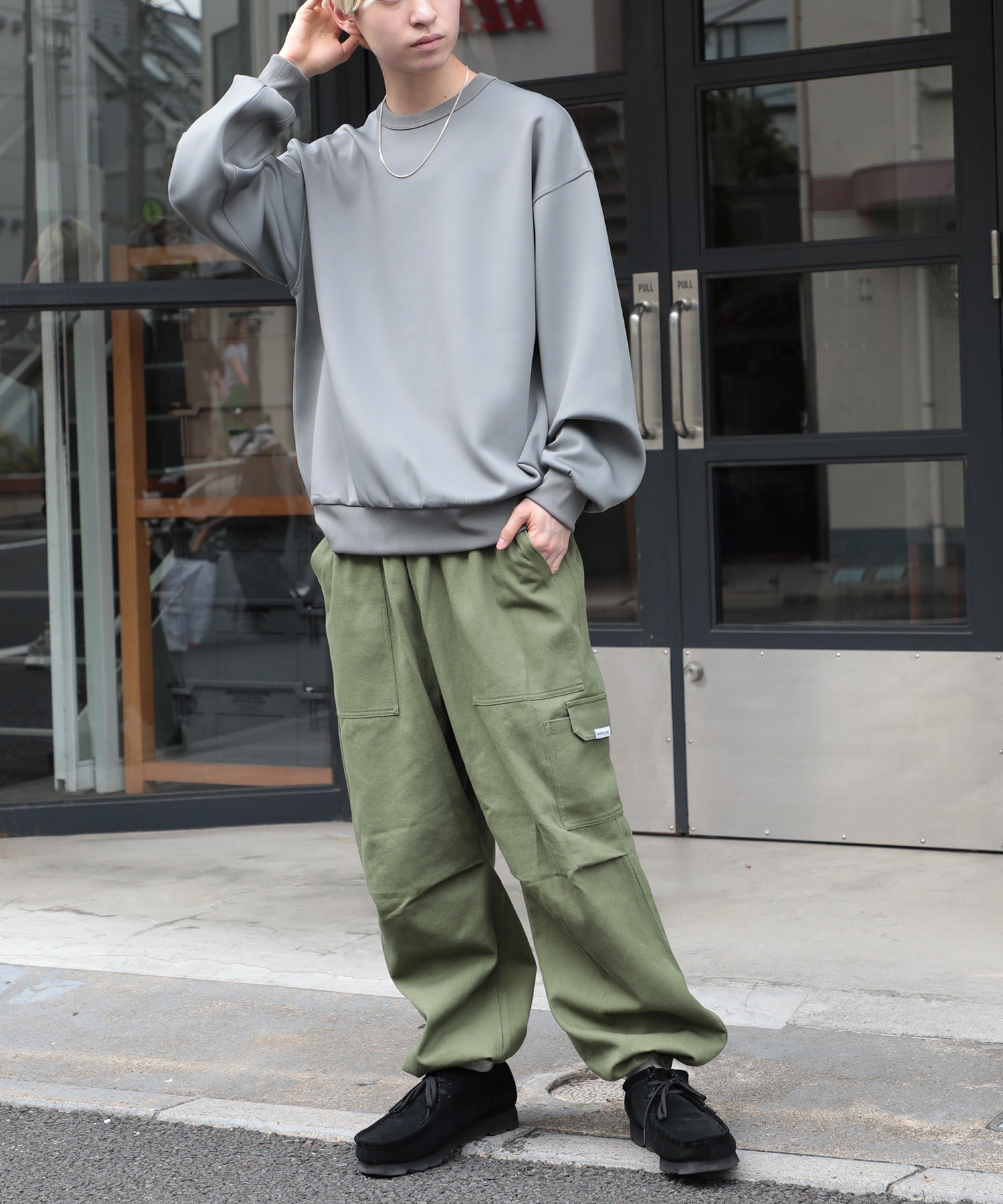【SETUP7】ESSENTIALS Super smooth cardboard sweater ダンボールスウェット トレーナー スウェット 長袖 （ブラック） ブラック