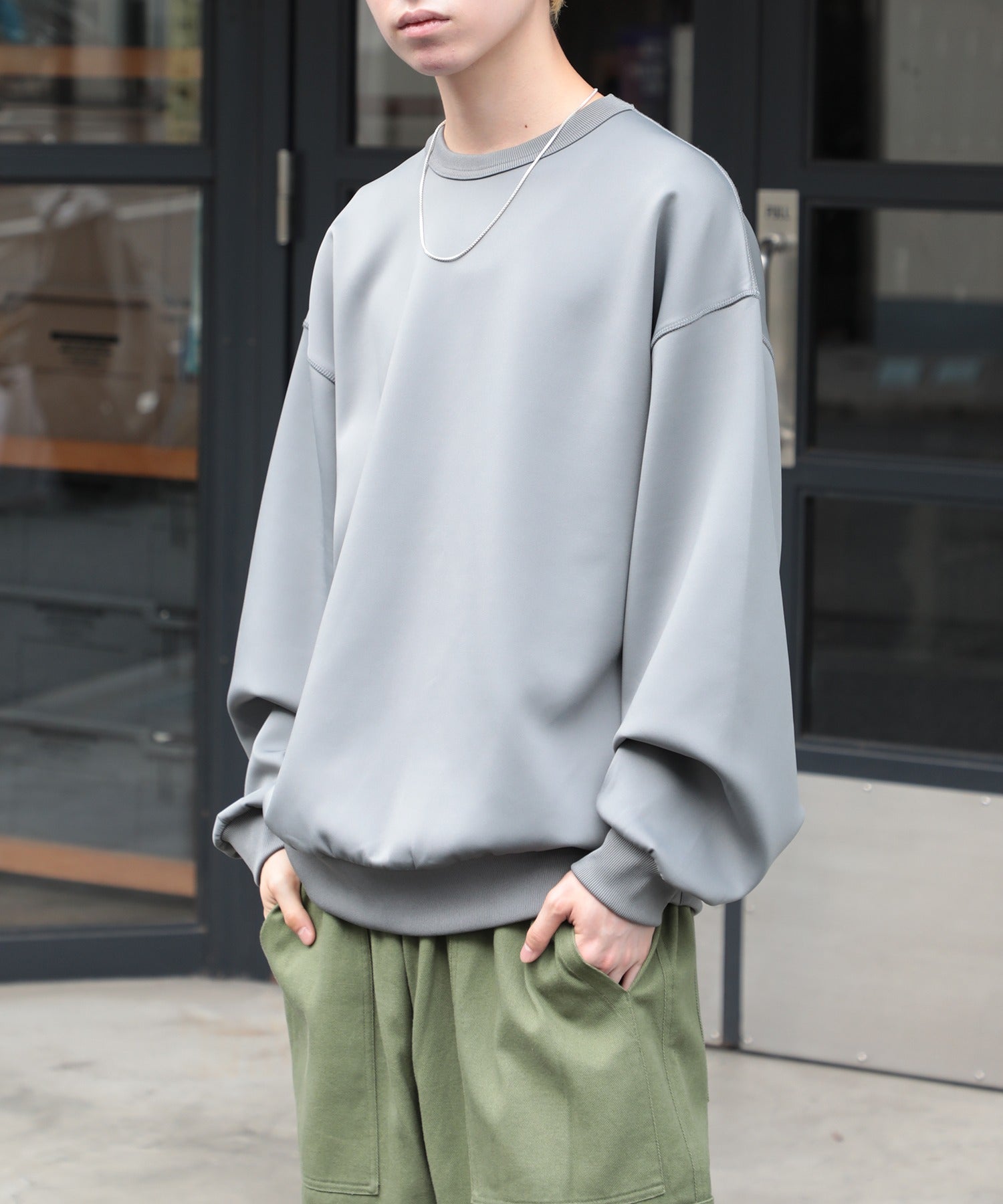【SETUP7】ESSENTIALS Super smooth cardboard sweater ダンボールスウェット トレーナー スウェット 長袖 （ブラック） ブラック