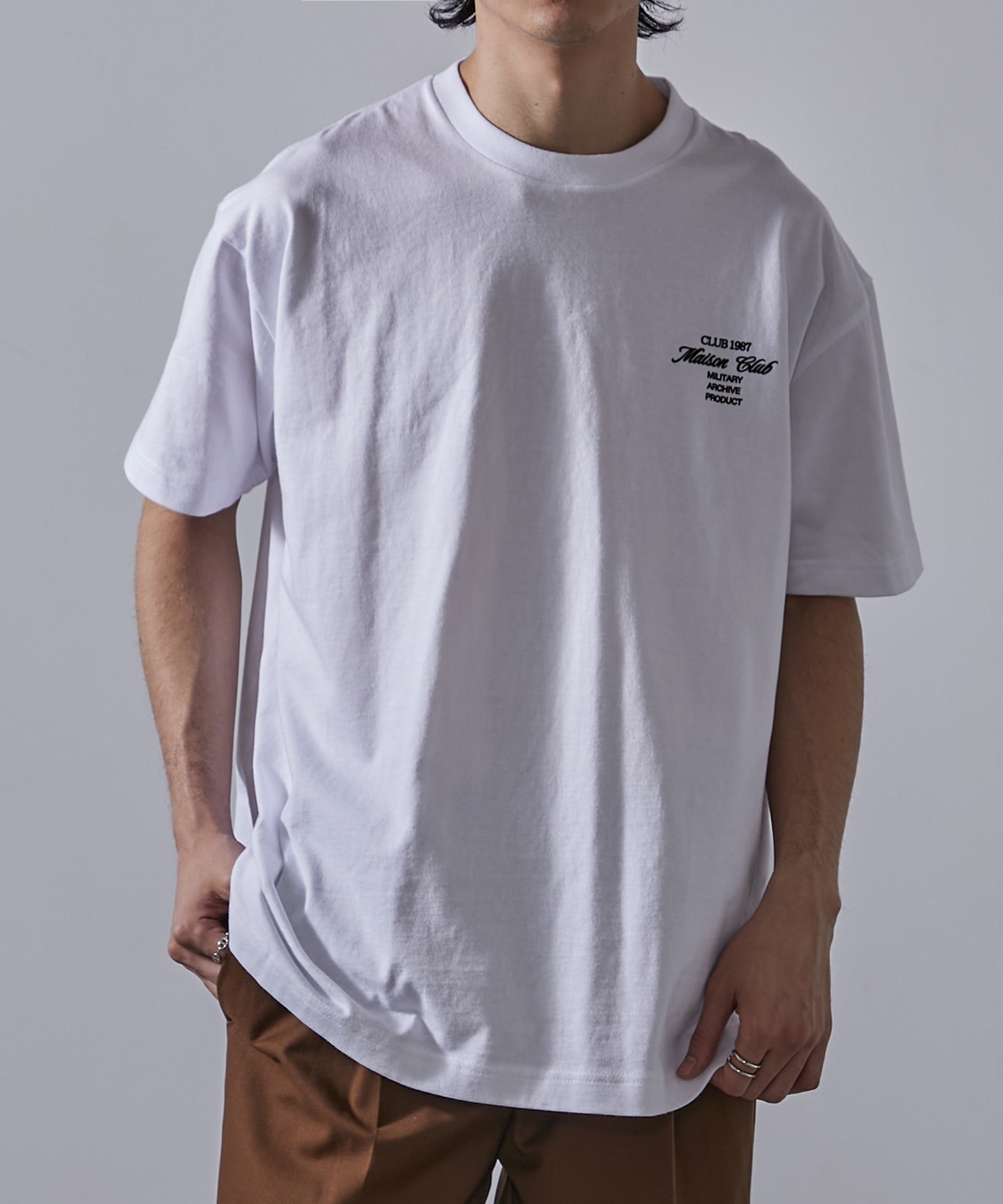 メゾンクラブ MAISON CLUB Logo Print Over Size Tee 半袖オーバーサイズTee （ホワイト系その他2） ホワイト系その他2
