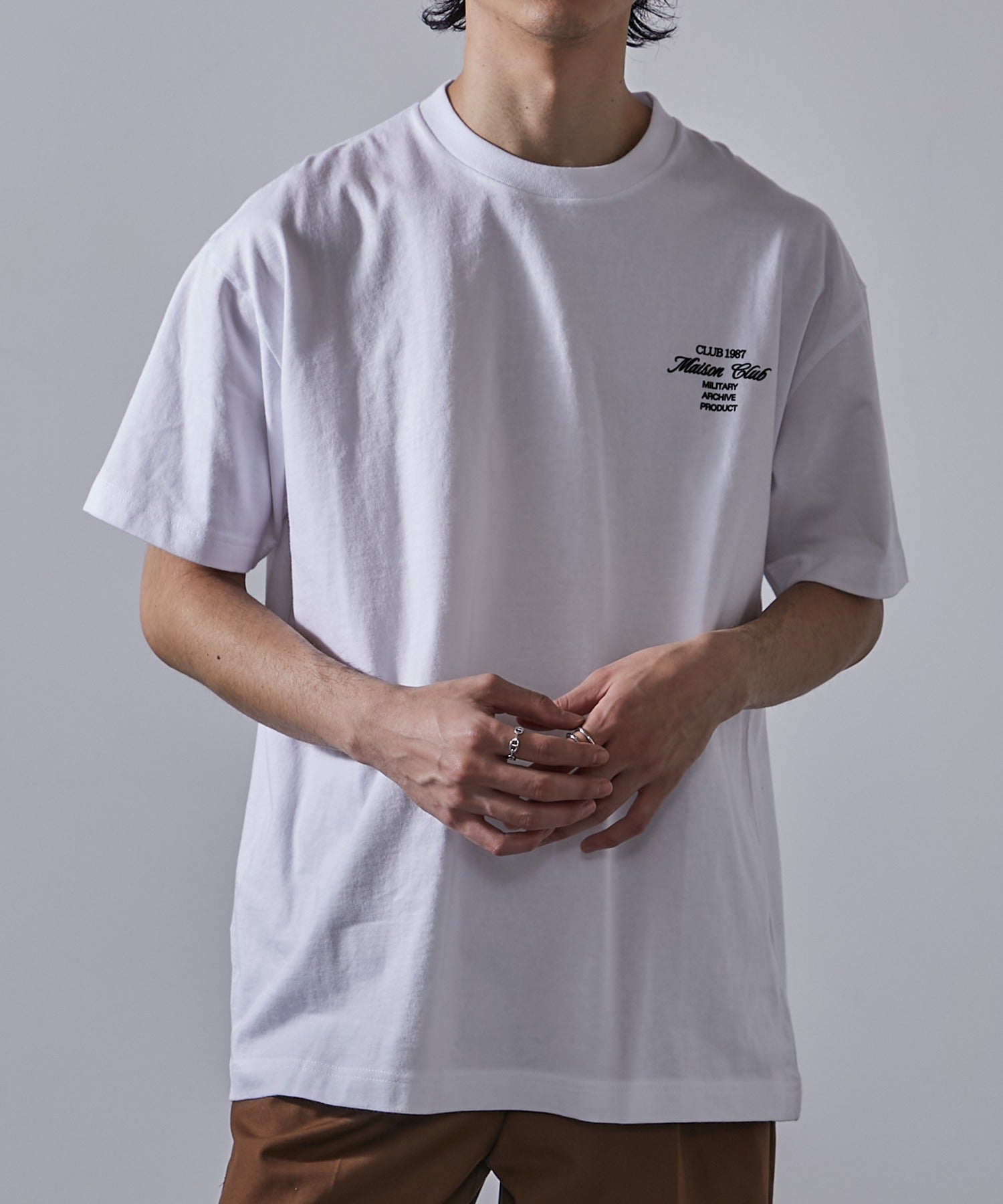 メゾンクラブ MAISON CLUB Logo Print Over Size Tee 半袖オーバーサイズTee （ホワイト系その他2） ホワイト系その他2