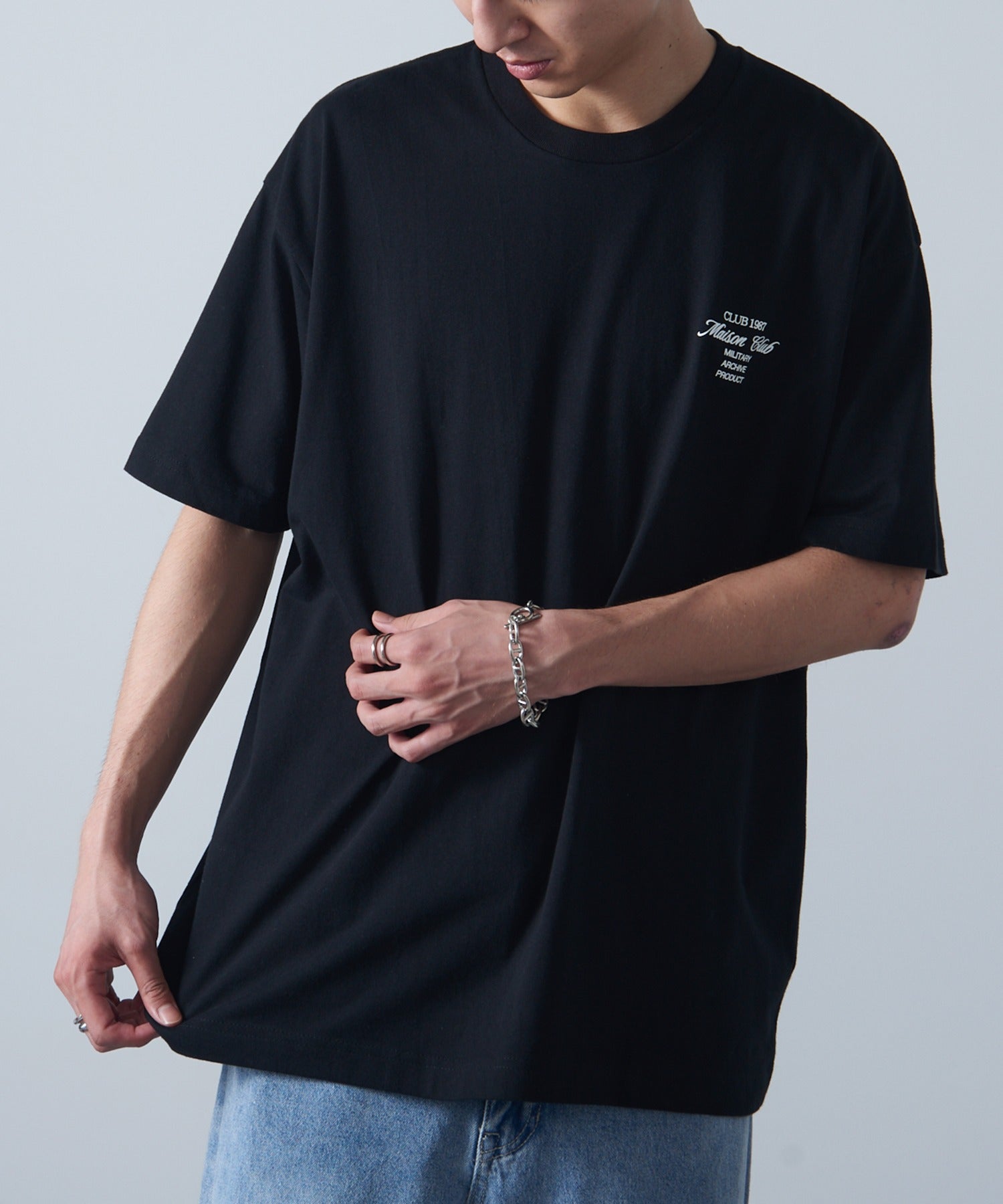 メゾンクラブ MAISON CLUB Logo Print Over Size Tee 半袖オーバーサイズTee （ブラック系その他3） ブラック系その他3