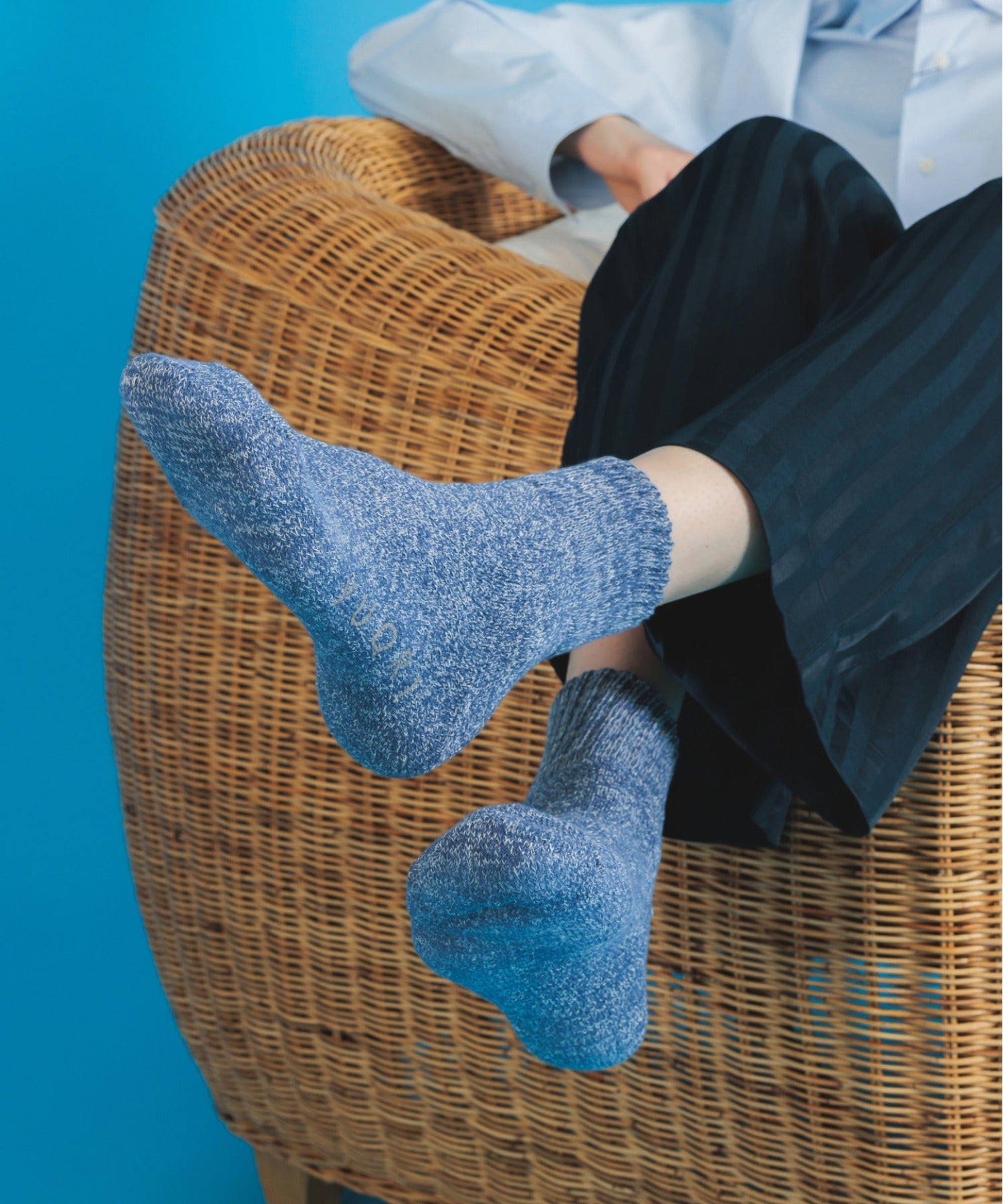 "YUQRI YUQRI Soft and Comfortable Fit ◎【YUQRI / ユクリ】comfy pile double rib 2 feel "Antibacterial, Deodorizing, and Bacteriostatic" Rib Socks Made in Japan