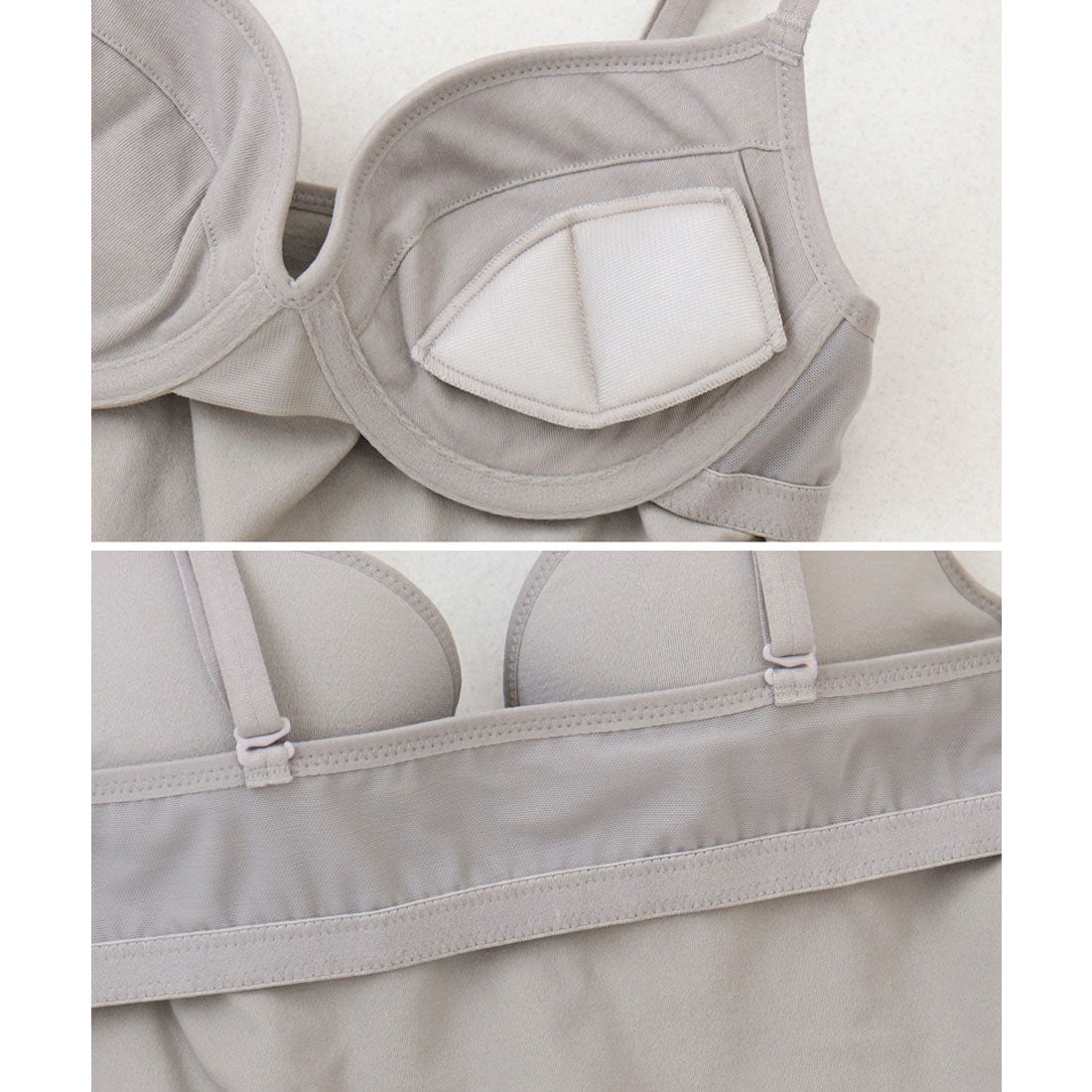 ツーハッチ tu-hacci 《ブラモネ》「2cup盛りtype」ワイヤー入り深V型キャミ （モカ） モカ