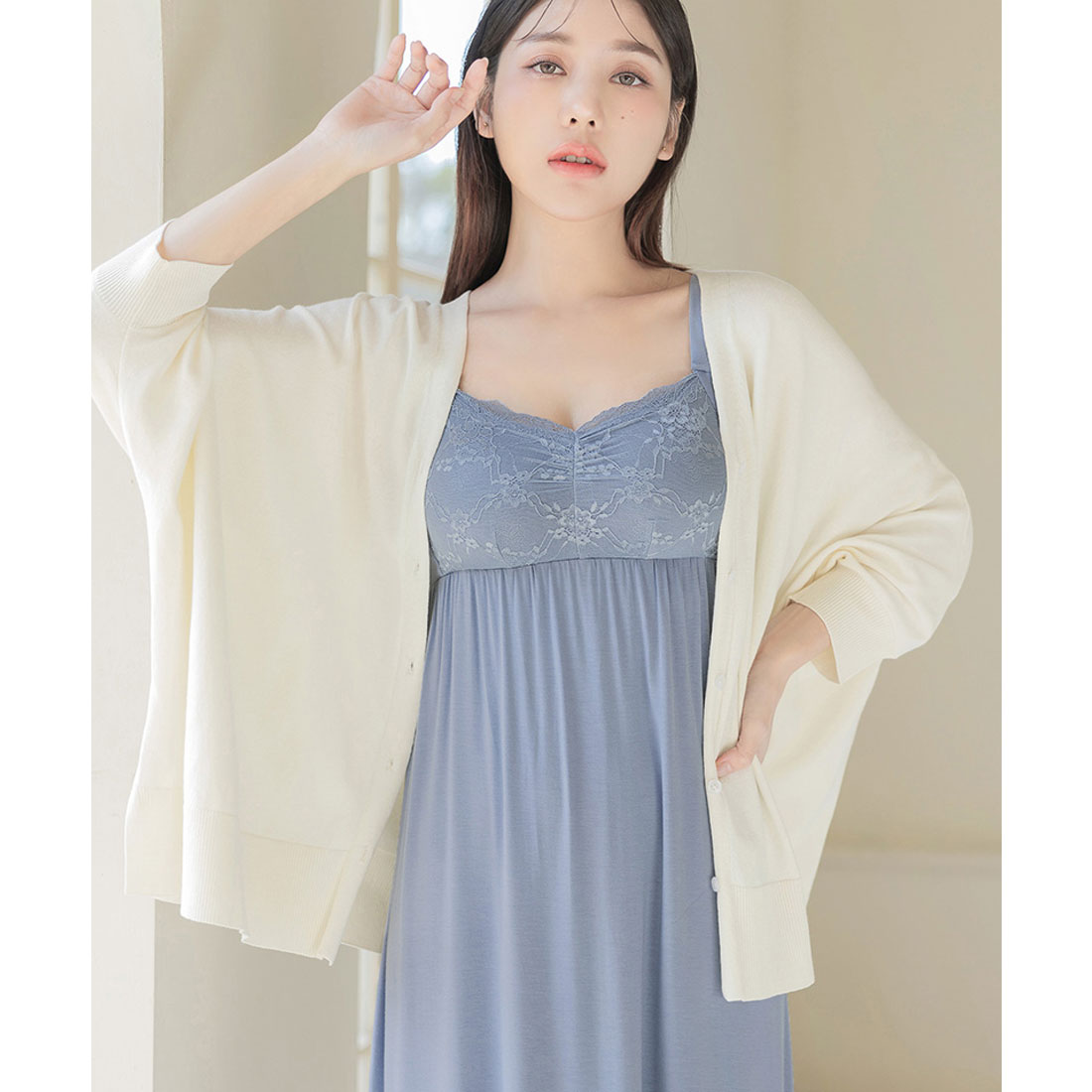 "Tu-Hacci nursing cape cardigan that can also be used as a nursing cover."