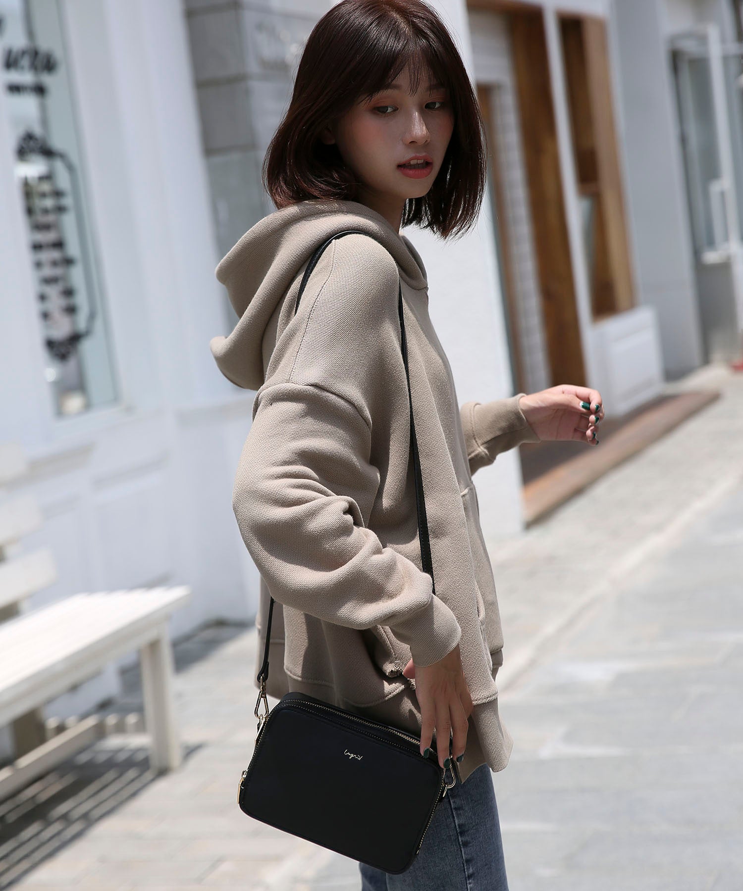 アングリッド Ungrid　お財布ショルダー,BLK