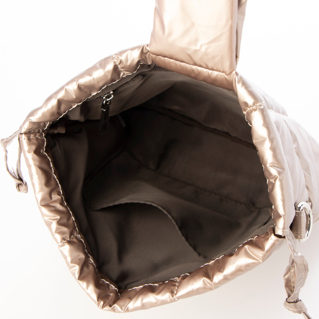 アングリッド Ungrid メタリックナイロンキルティング 巾着ショルダーバッグ （PNK） PNK