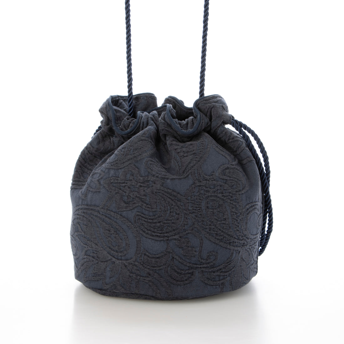 アングリッド Ungrid ペイズリー柄エンボスファブリック 巾着ショルダーバッグ