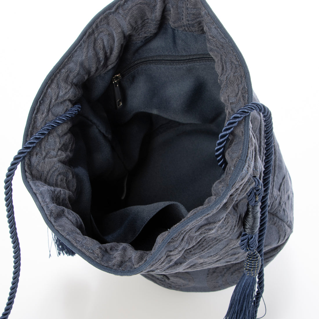 アングリッド Ungrid ペイズリー柄エンボスファブリック 巾着ショルダーバッグ