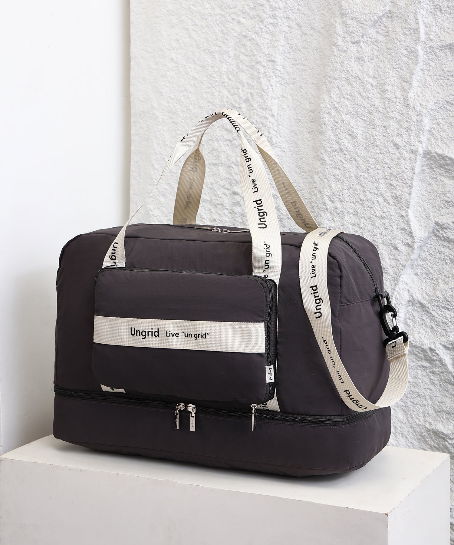 アングリッド Ungrid 7ポケット多機能ラージボストンバッグ （GRY/IVO） GRY/IVO
