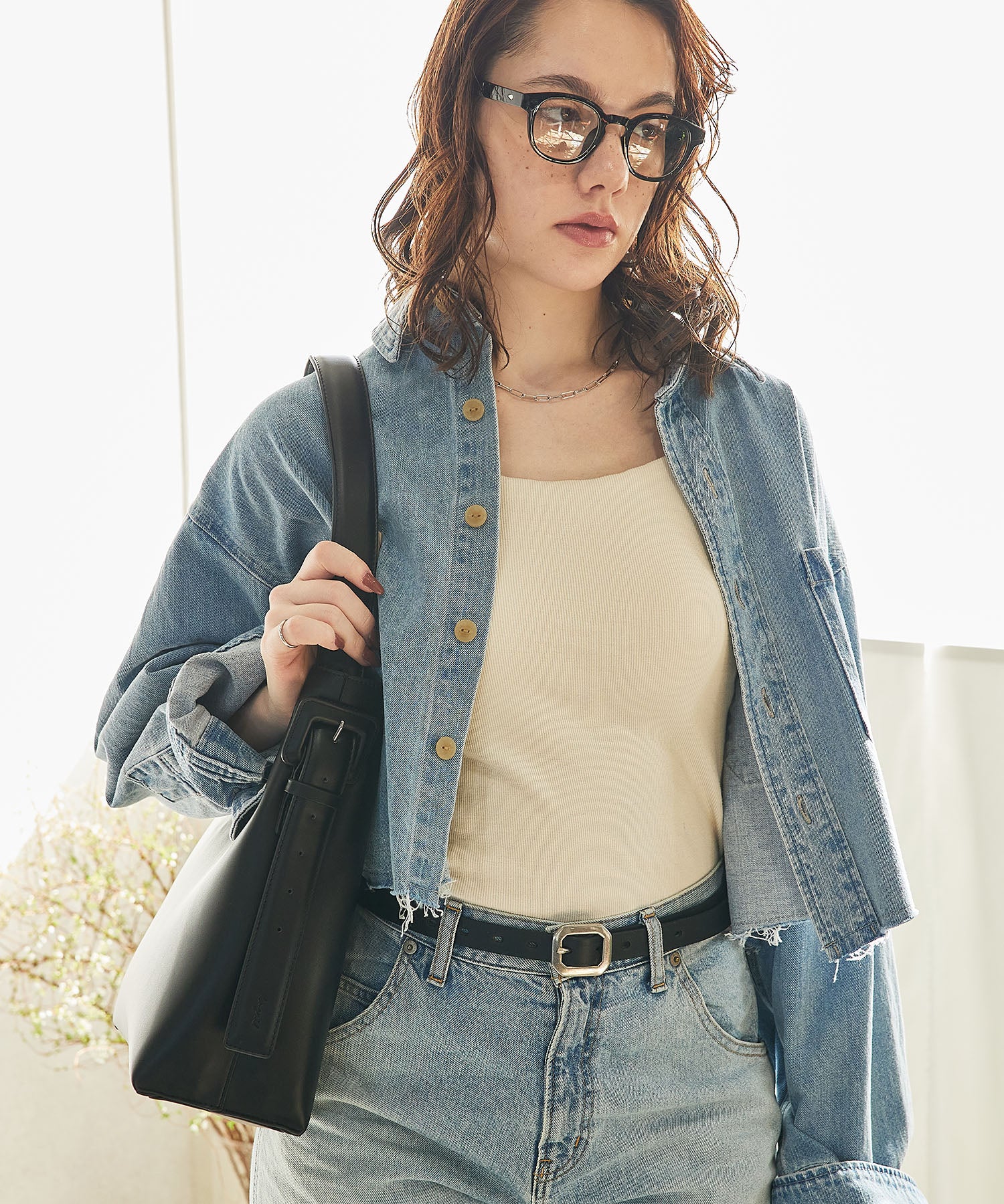 アングリッド Ungrid ソフトスムース クルミバックルA4ショルダーバッグ （BLK） BLK