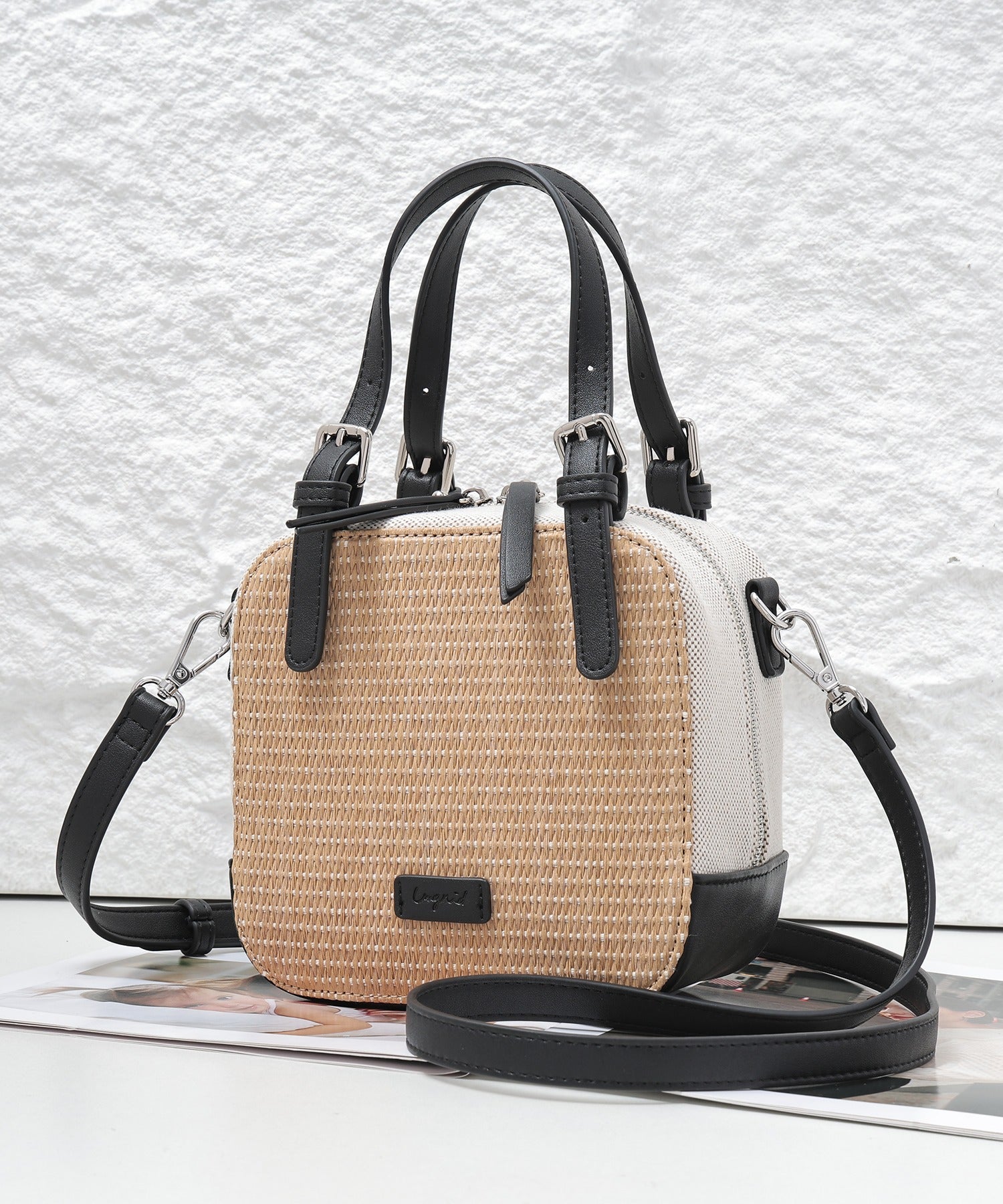 アングリッド Ungrid 雑材コンビ スクエアミニショルダーバッグ （BLK） BLK