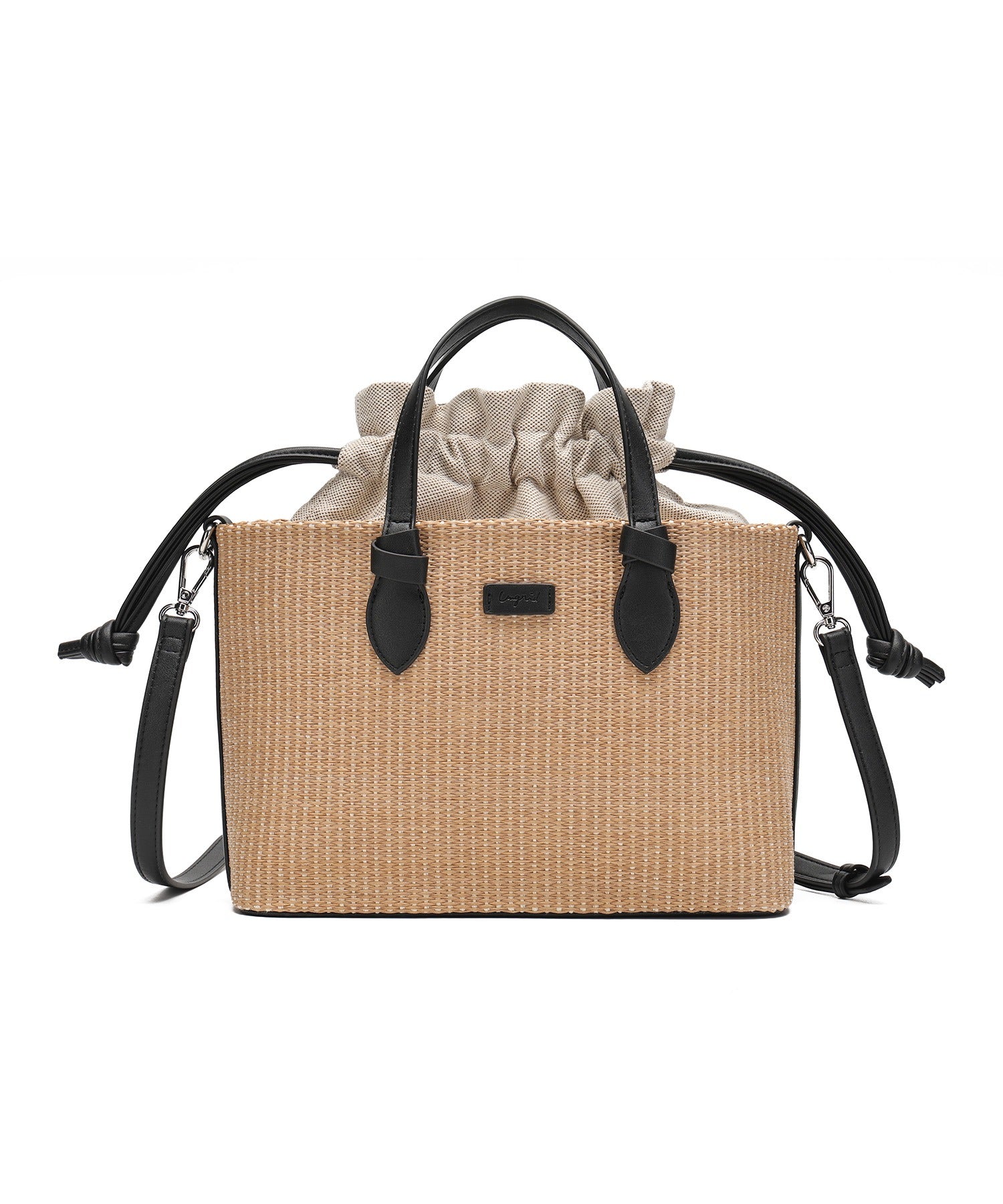 アングリッド Ungrid 雑材コンビ 巾着トートバッグ （BLK） BLK