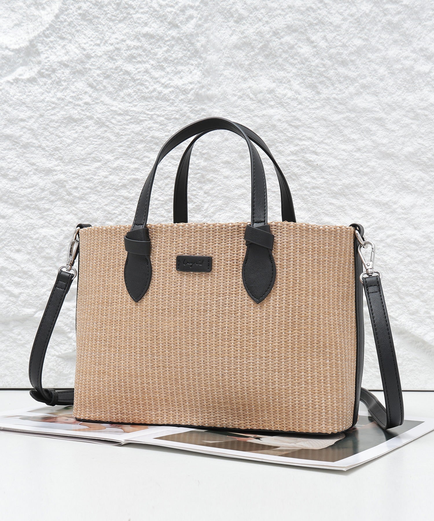 アングリッド Ungrid 雑材コンビ 巾着トートバッグ （BLK） BLK