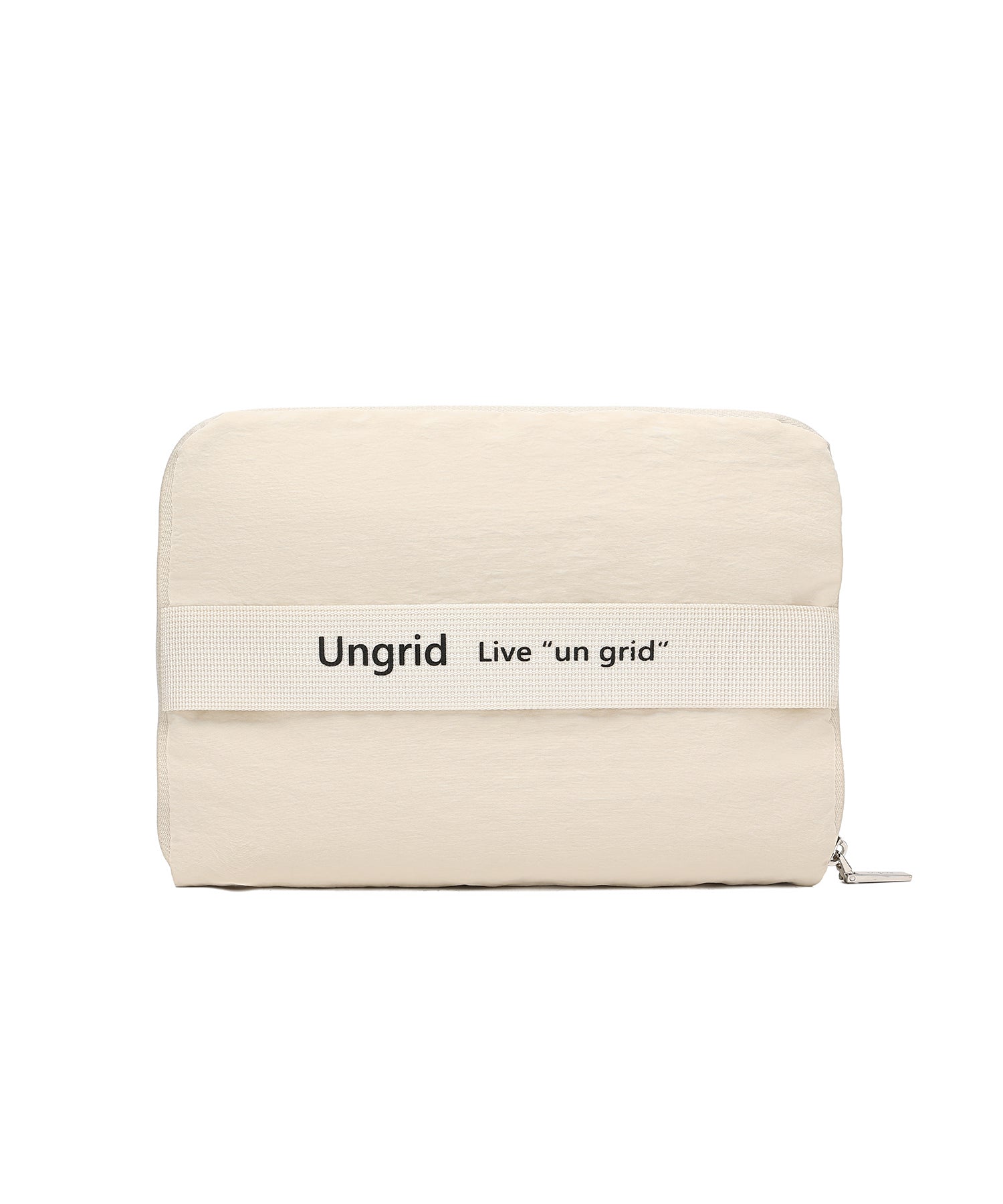 アングリッド Ungrid 撥水軽量ソフトナイロン ロゴテープ折り畳みラージボストンバッグ(33L） （IVO） IVO