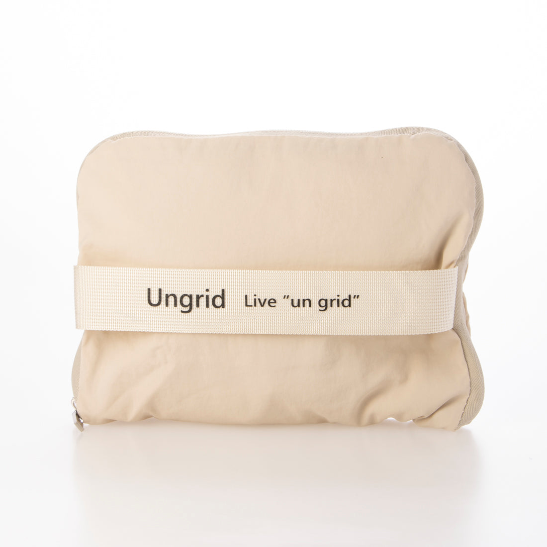 アングリッド Ungrid 撥水軽量ソフトナイロン ロゴテープ折り畳みラージボストンバッグ(33L） （IVO） IVO