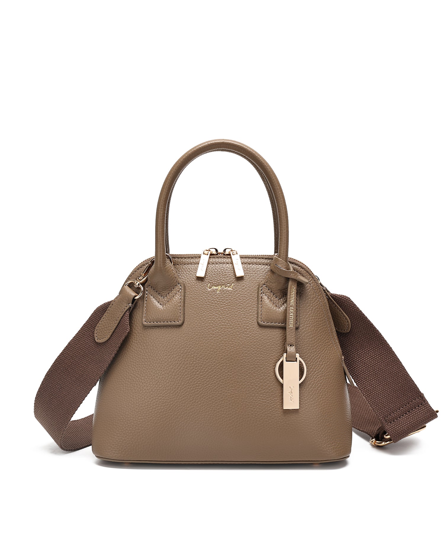 アングリッド Ungrid 牛革 ミニボストンバッグ TAUPE