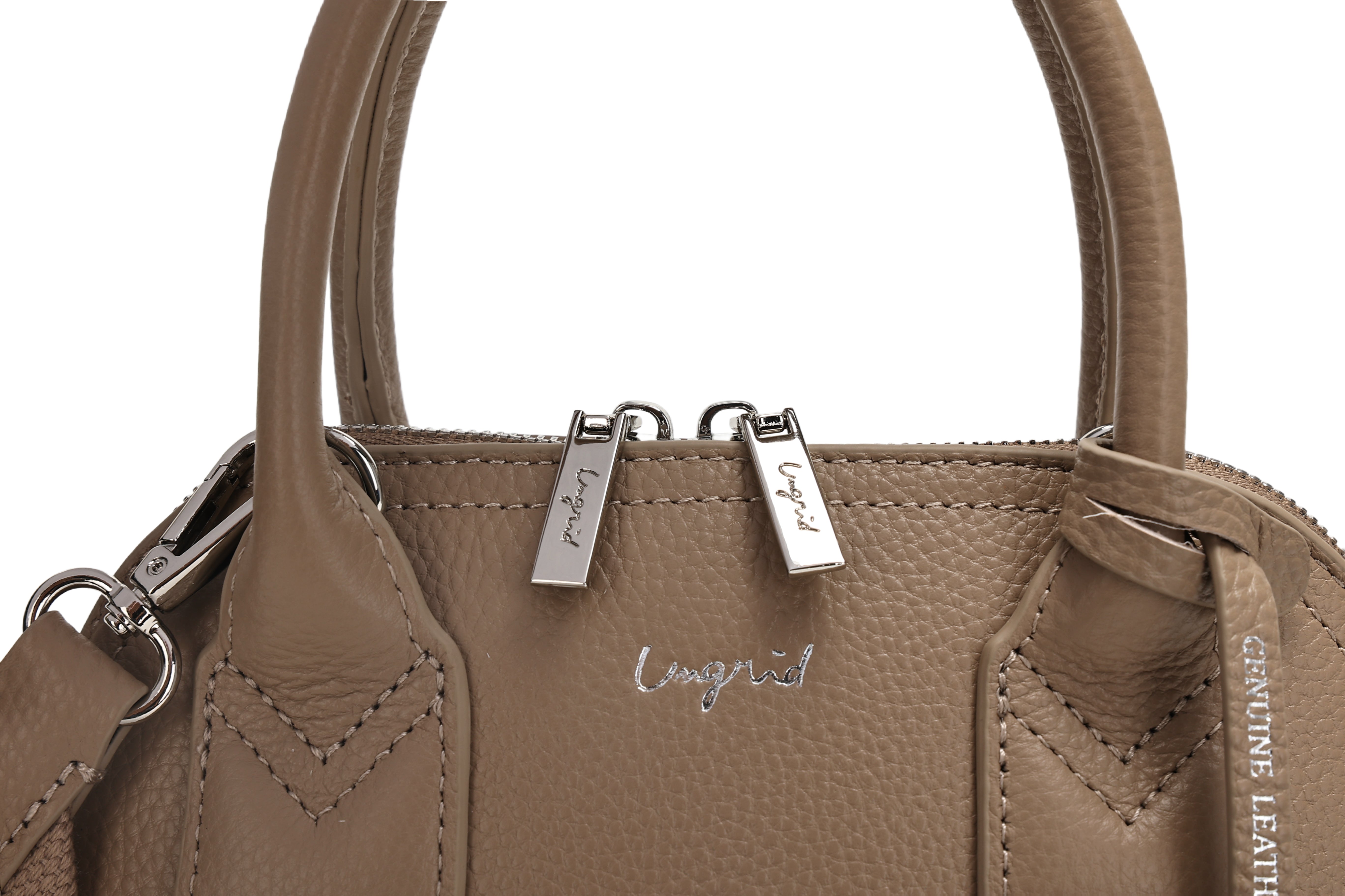 アングリッド Ungrid 牛革 ミニボストンバッグ TAUPE