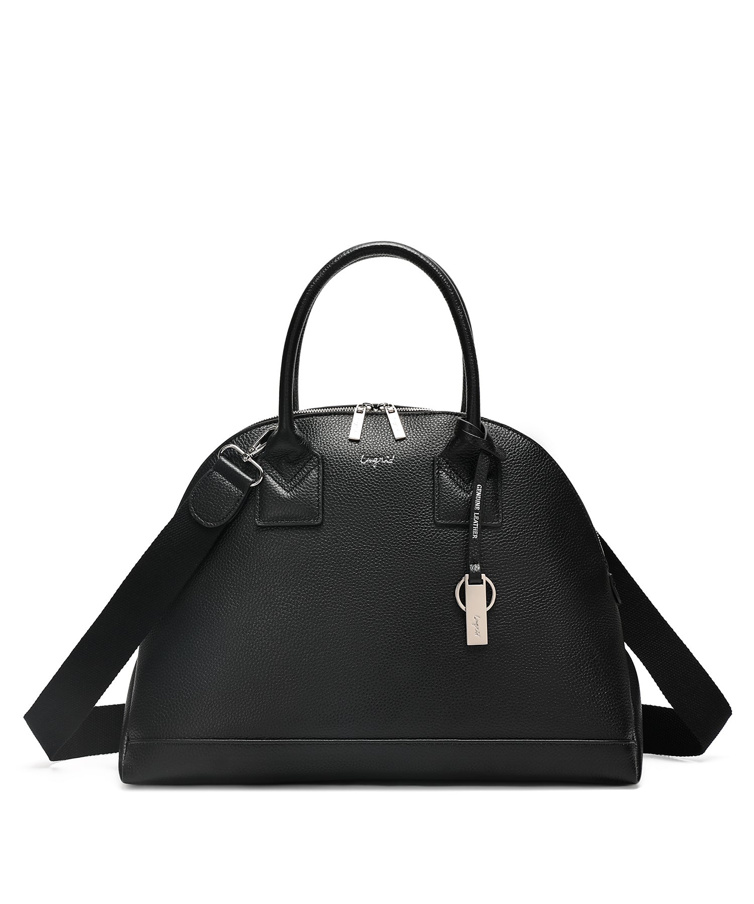 アングリッド Ungrid 牛革 ボストンバッグ／500mlペットボトル収納可 BLK