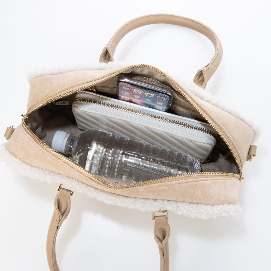 アングリッド Ungrid ムートンタッチ スクエアワイドボストンバッグ GREGE54