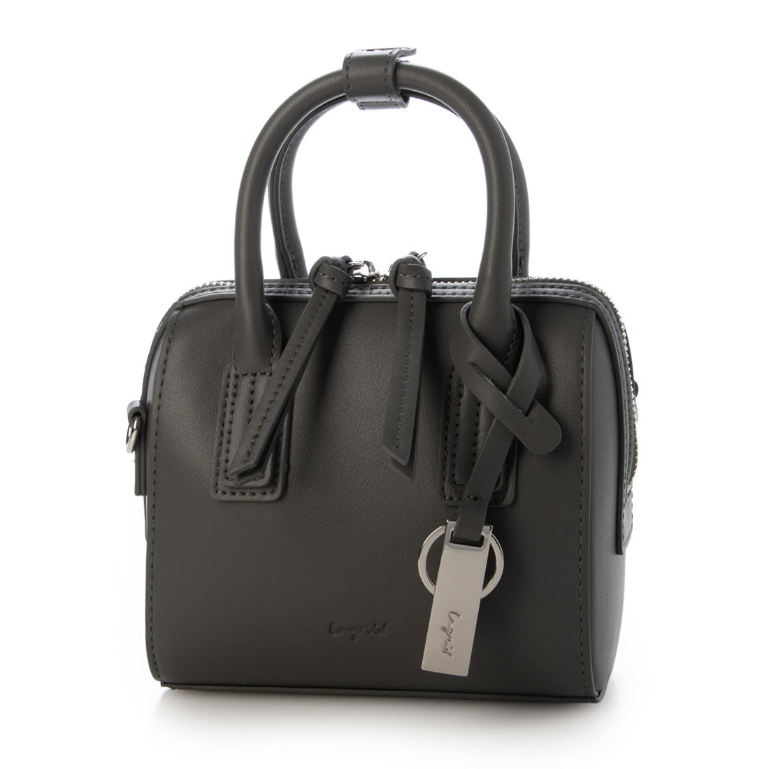 アングリッド Ungrid シンプルスムース ミニボストンバッグ ホワイト