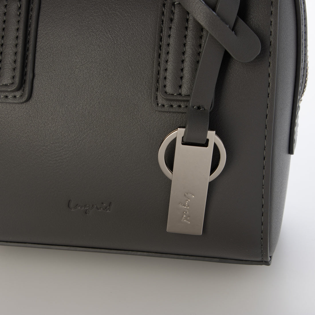 アングリッド Ungrid シンプルスムース ミニボストンバッグ ホワイト