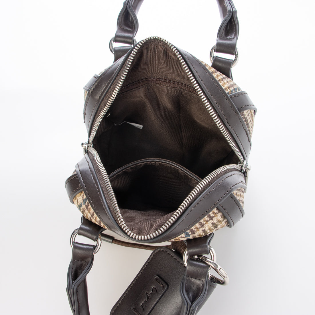 アングリッド Ungrid ケースチャーム付 チェックコンビ ミニボストンバッグ CAM59