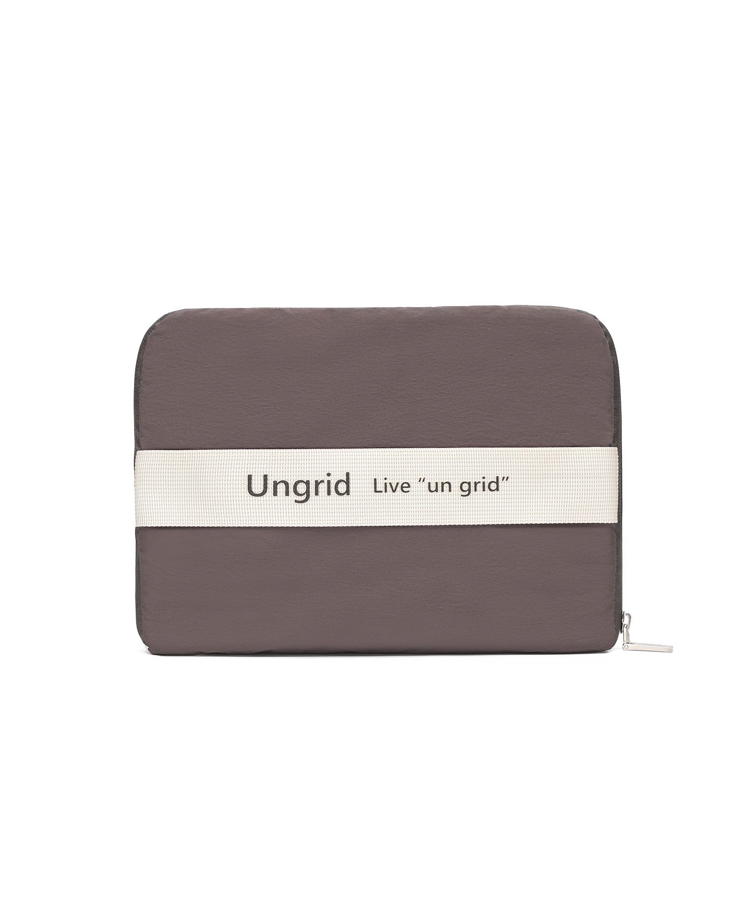 アングリッド Ungrid 撥水軽量ソフトナイロン ロゴテープ折り畳みラージボストンバッグ(33L） （GRY/IVO） GRY/IVO