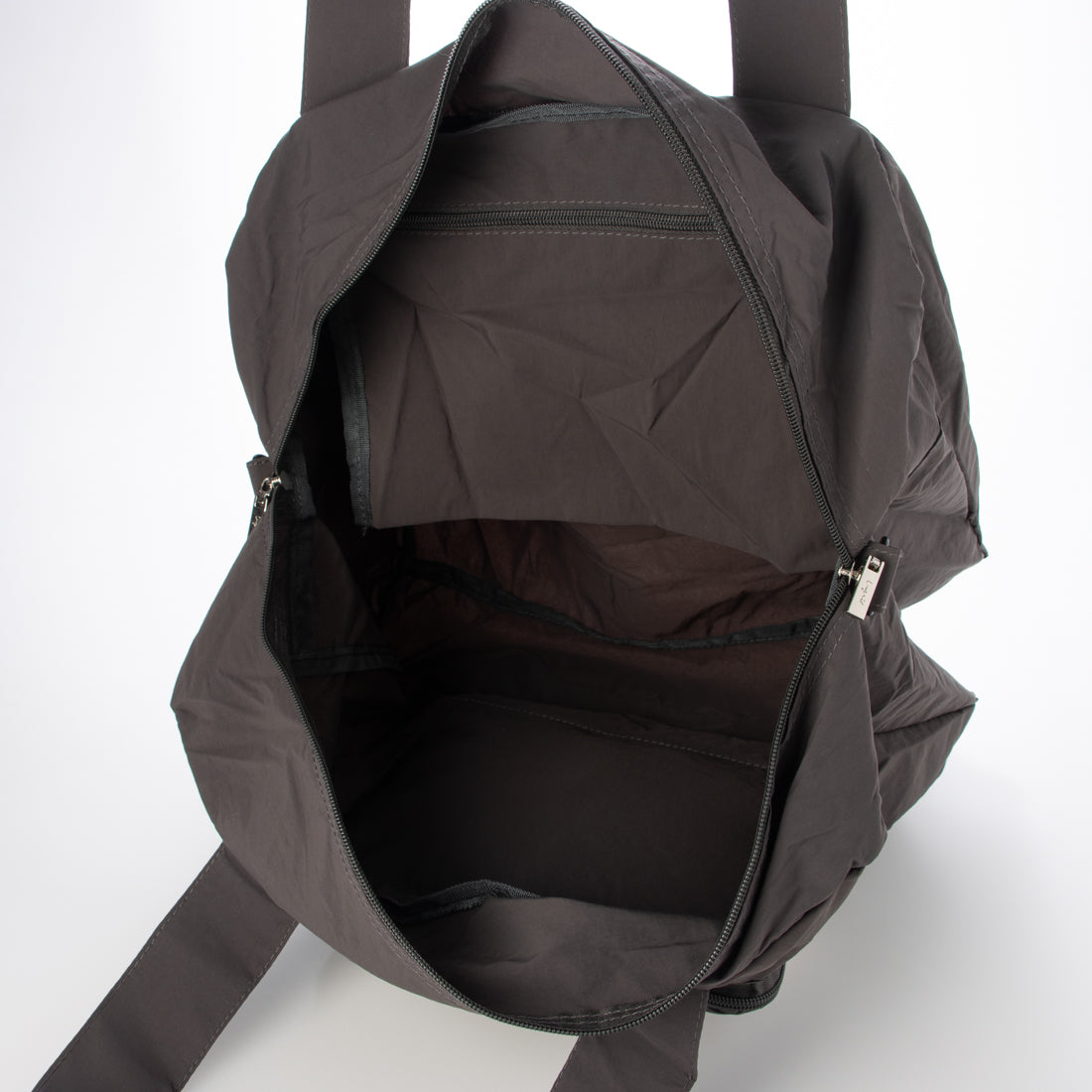 アングリッド Ungrid 撥水軽量ソフトナイロン ロゴテープ折り畳みラージボストンバッグ(33L） （GRY/IVO） GRY/IVO
